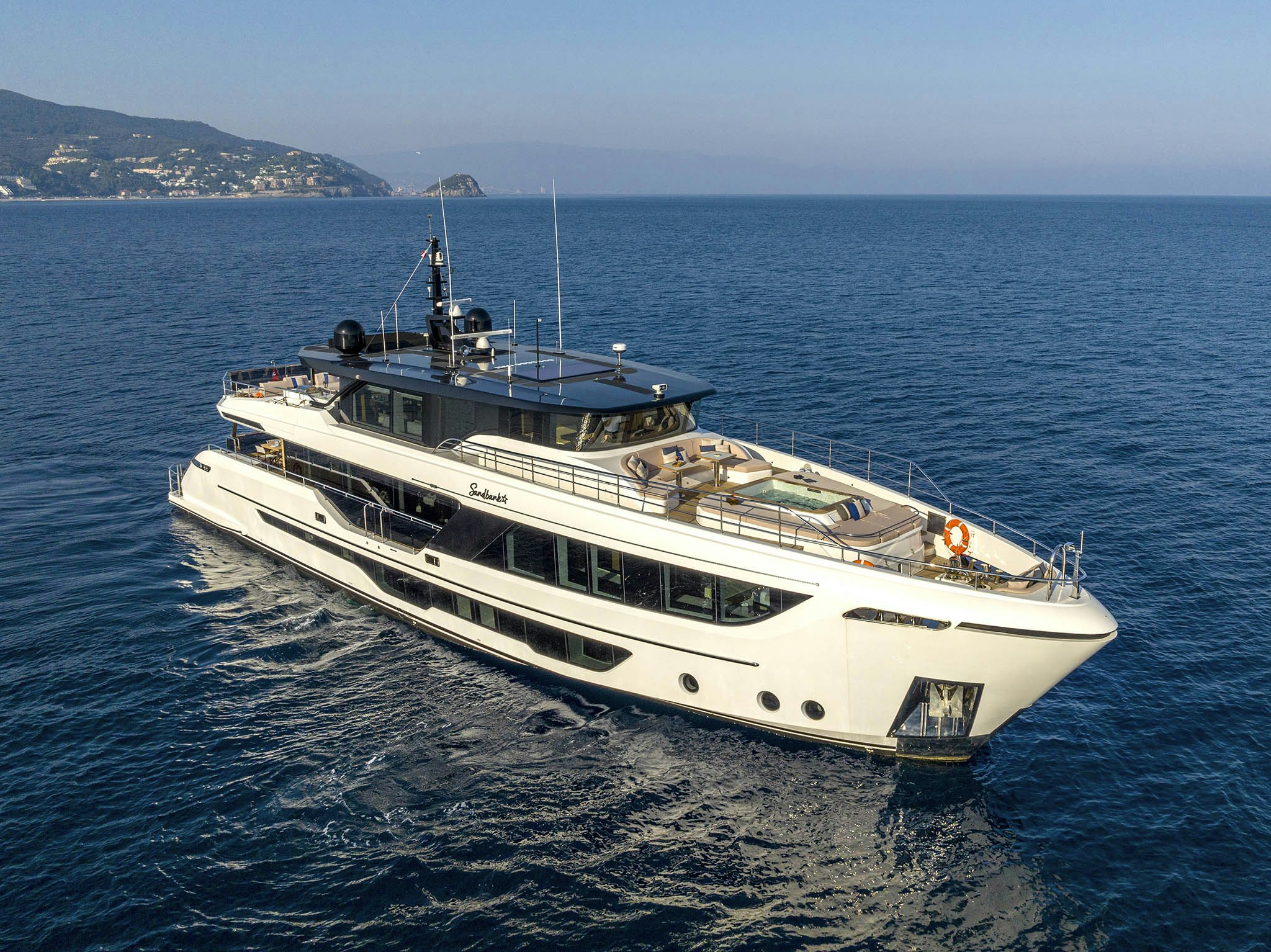 a boat on the water aboard SANDBANK Yacht for Charter