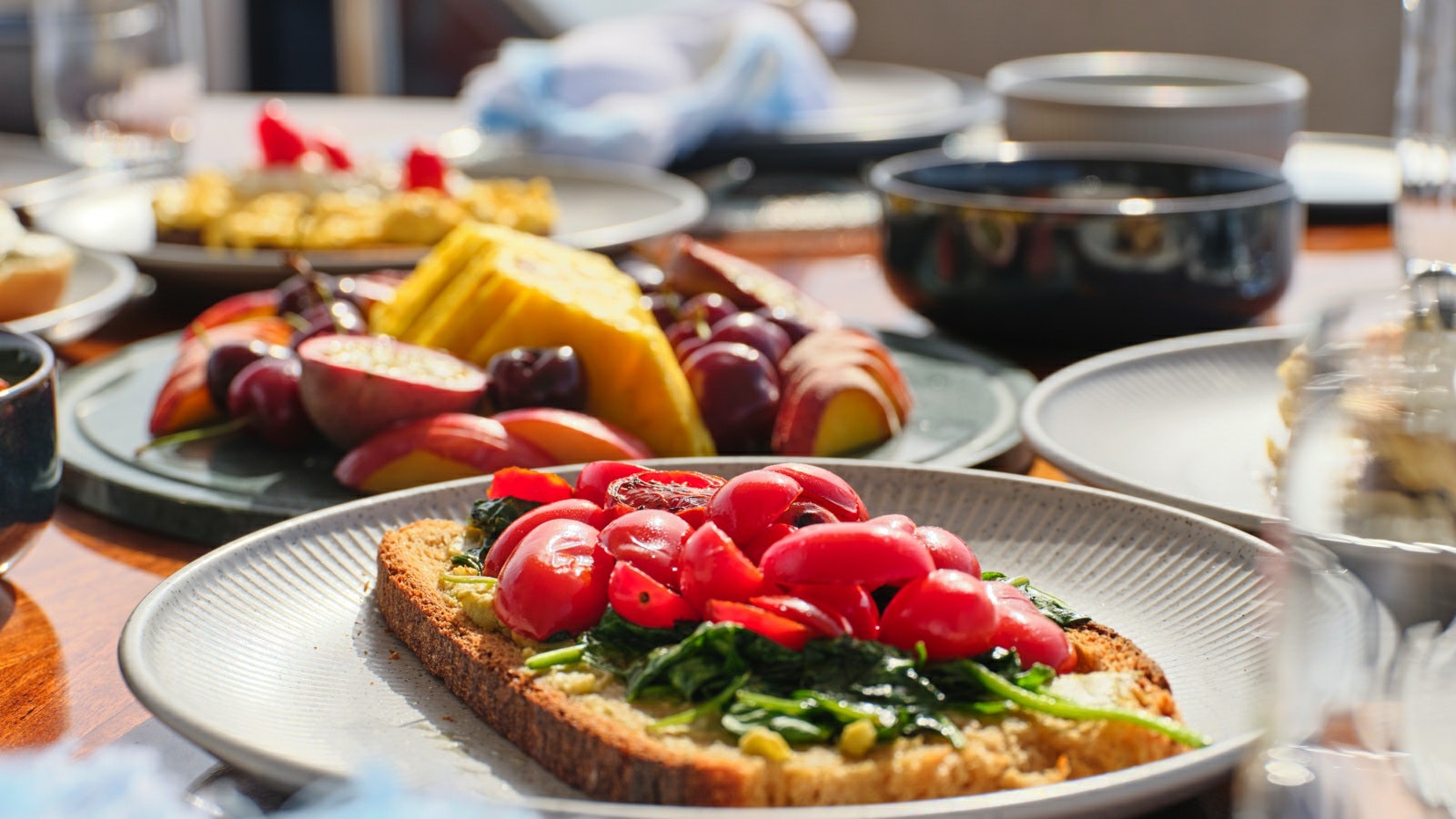 a plate of food aboard GELLY Yacht for Charter