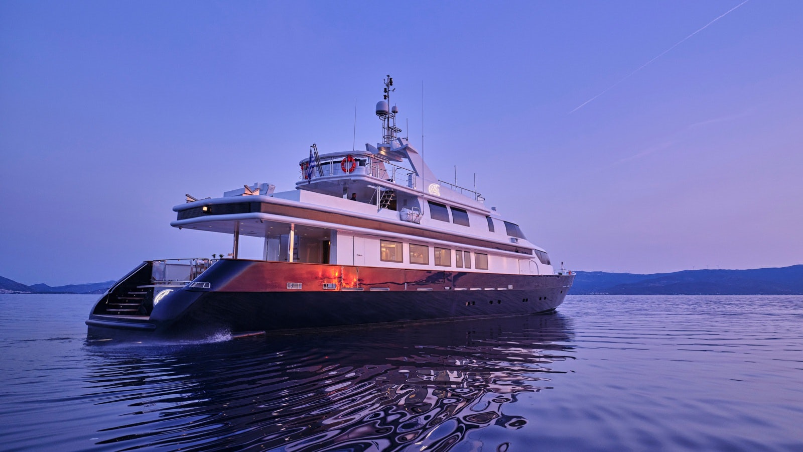 a large boat in the water aboard GELLY Yacht for Charter