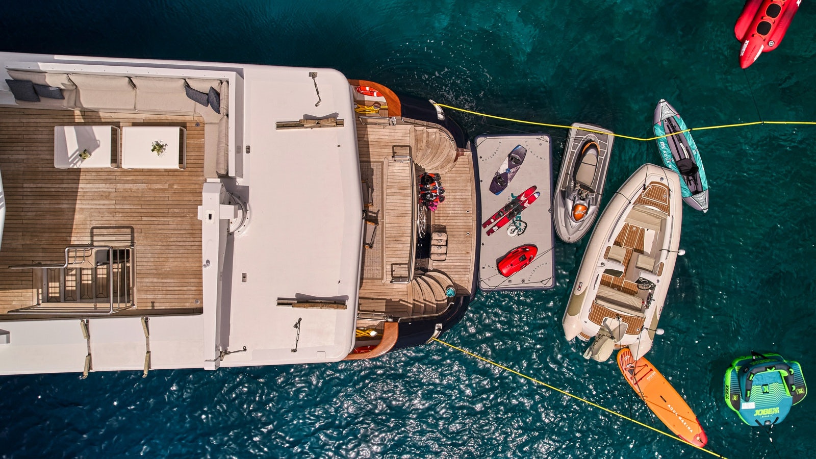 a high angle view of a ship aboard GELLY Yacht for Charter