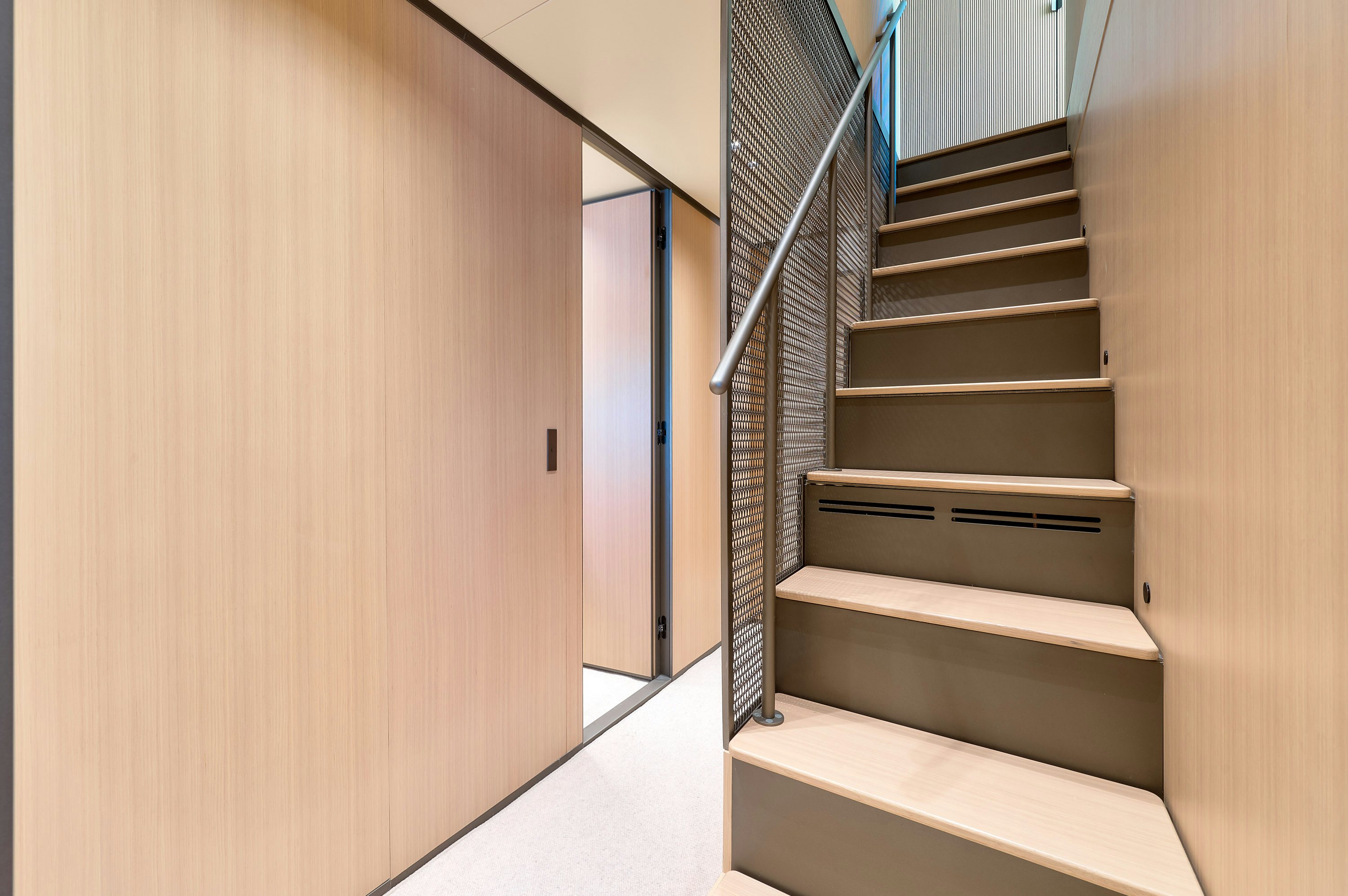 a set of stairs in a room aboard AZZURRI Yacht for Charter