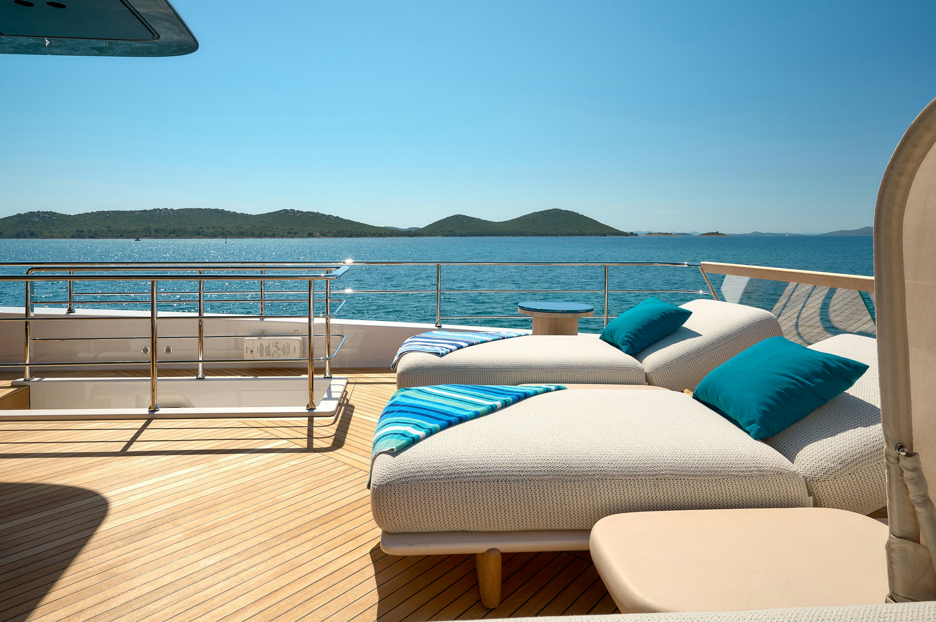 a boat on the water aboard AZZURRI Yacht for Charter