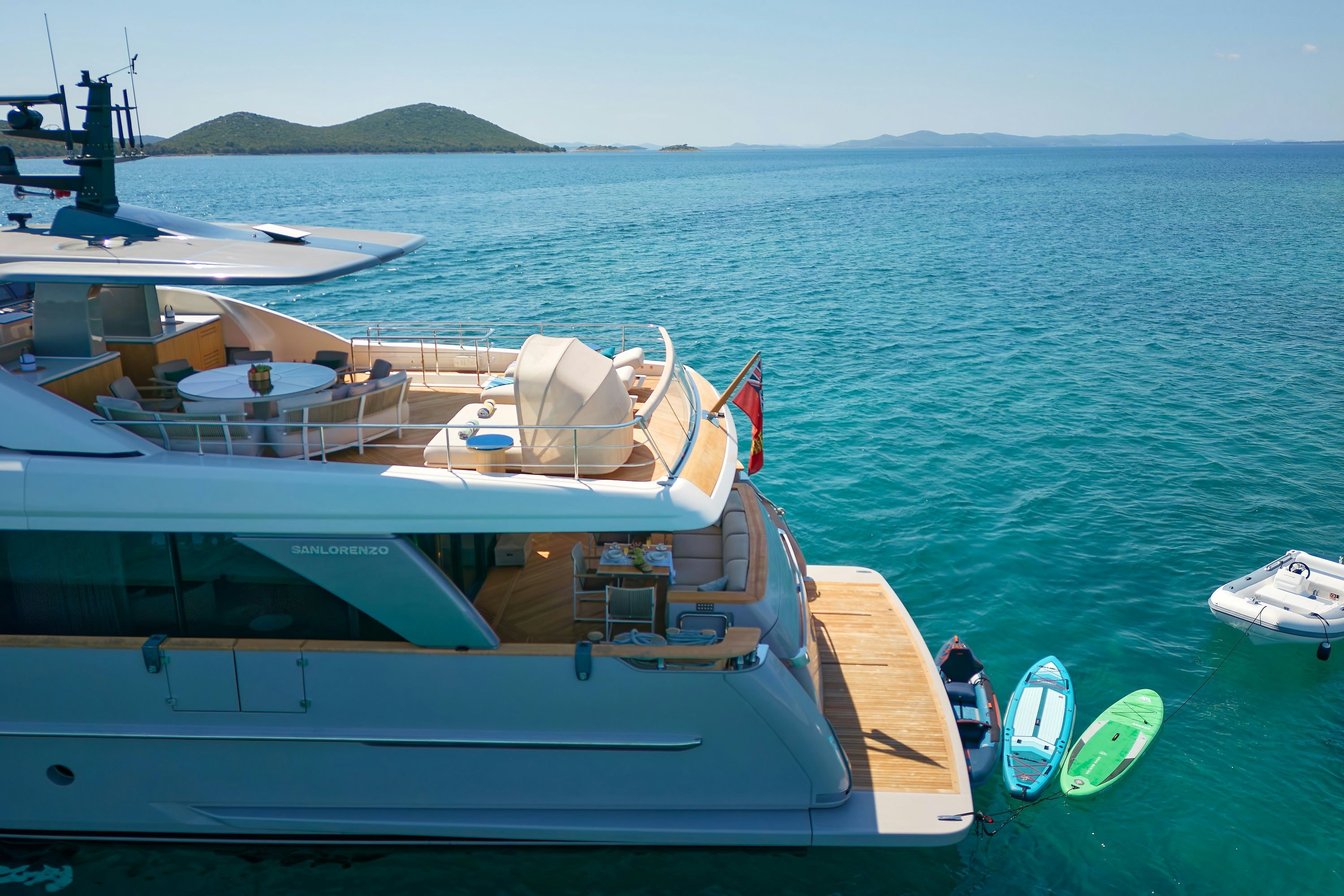a boat on the water aboard AZZURRI Yacht for Charter