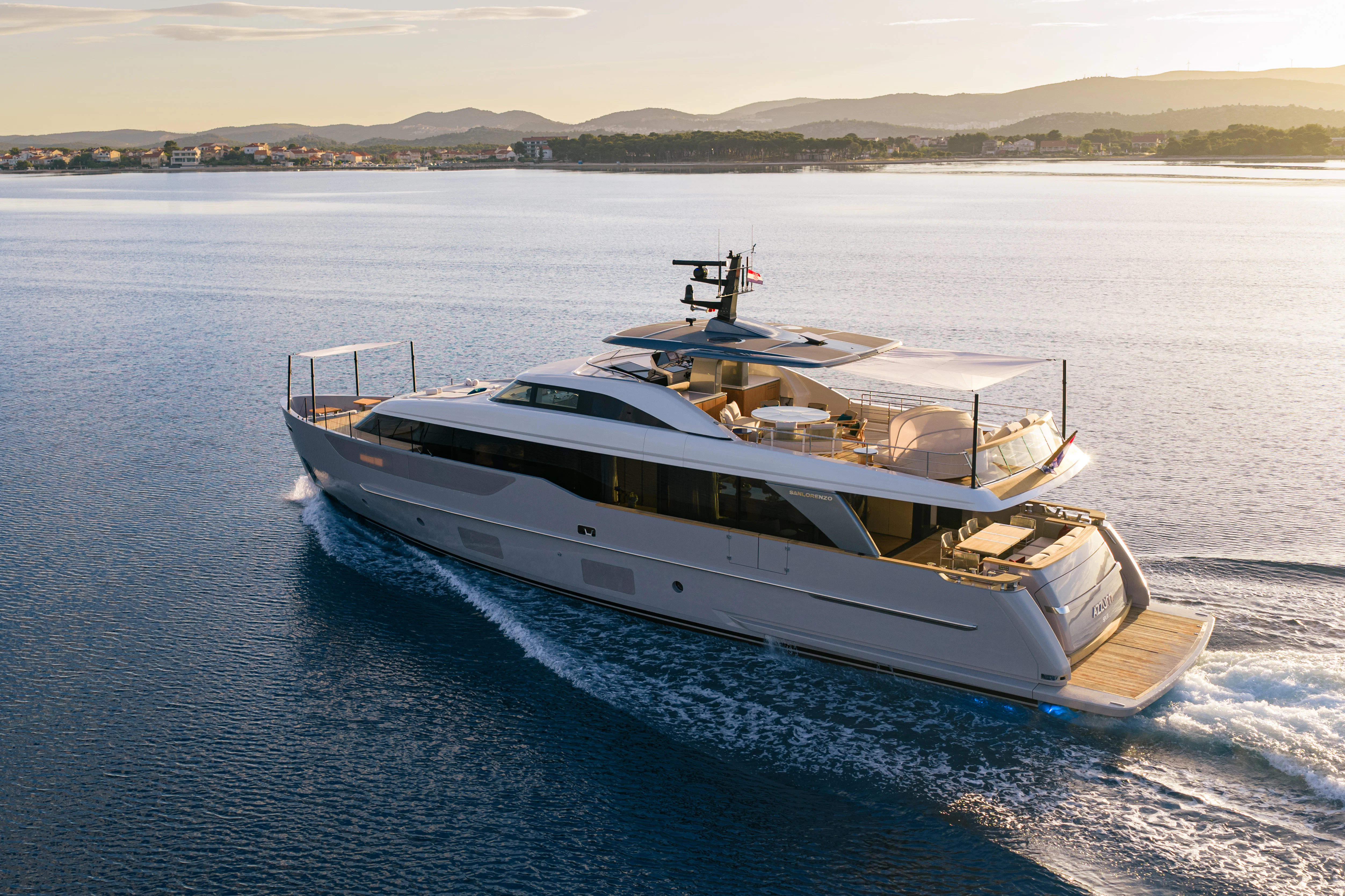 a boat on the water aboard AZZURRI Yacht for Charter