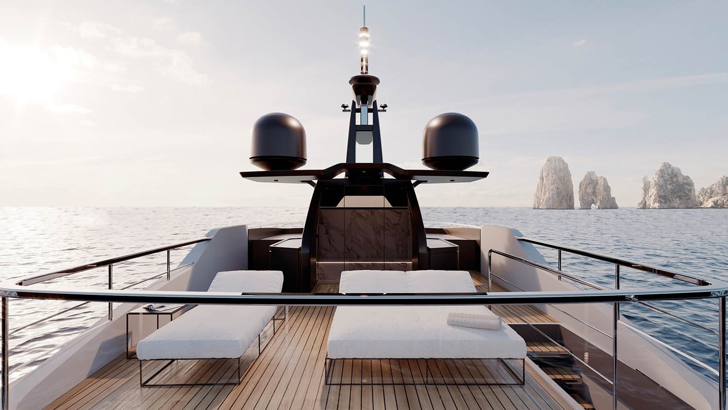 a boat on the water aboard OCEAN KING DOGE 350 Yacht for Sale