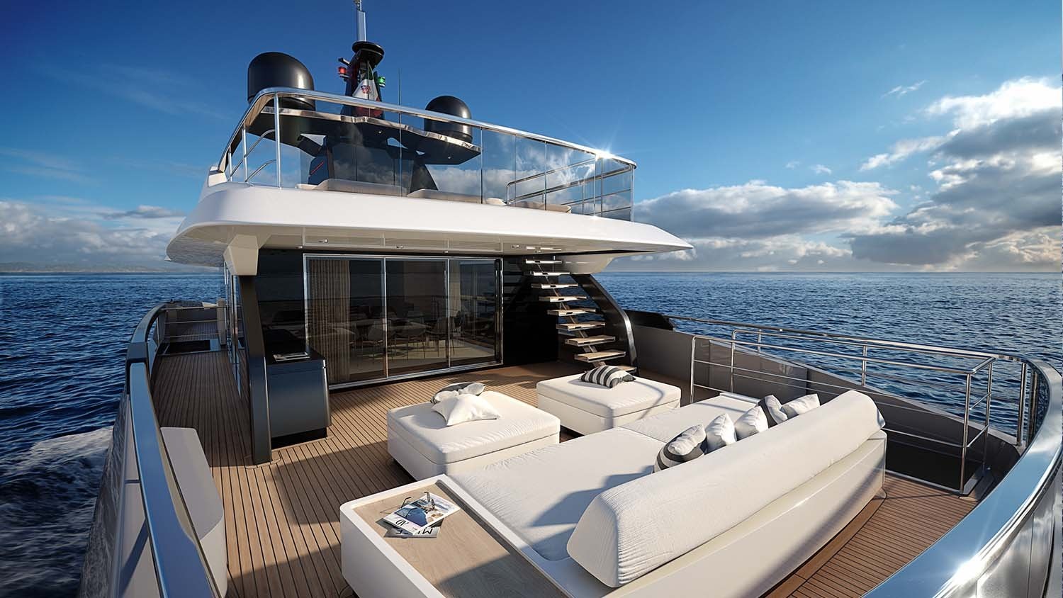 a boat on the water aboard OCEAN KING DOGE 350 Yacht for Sale