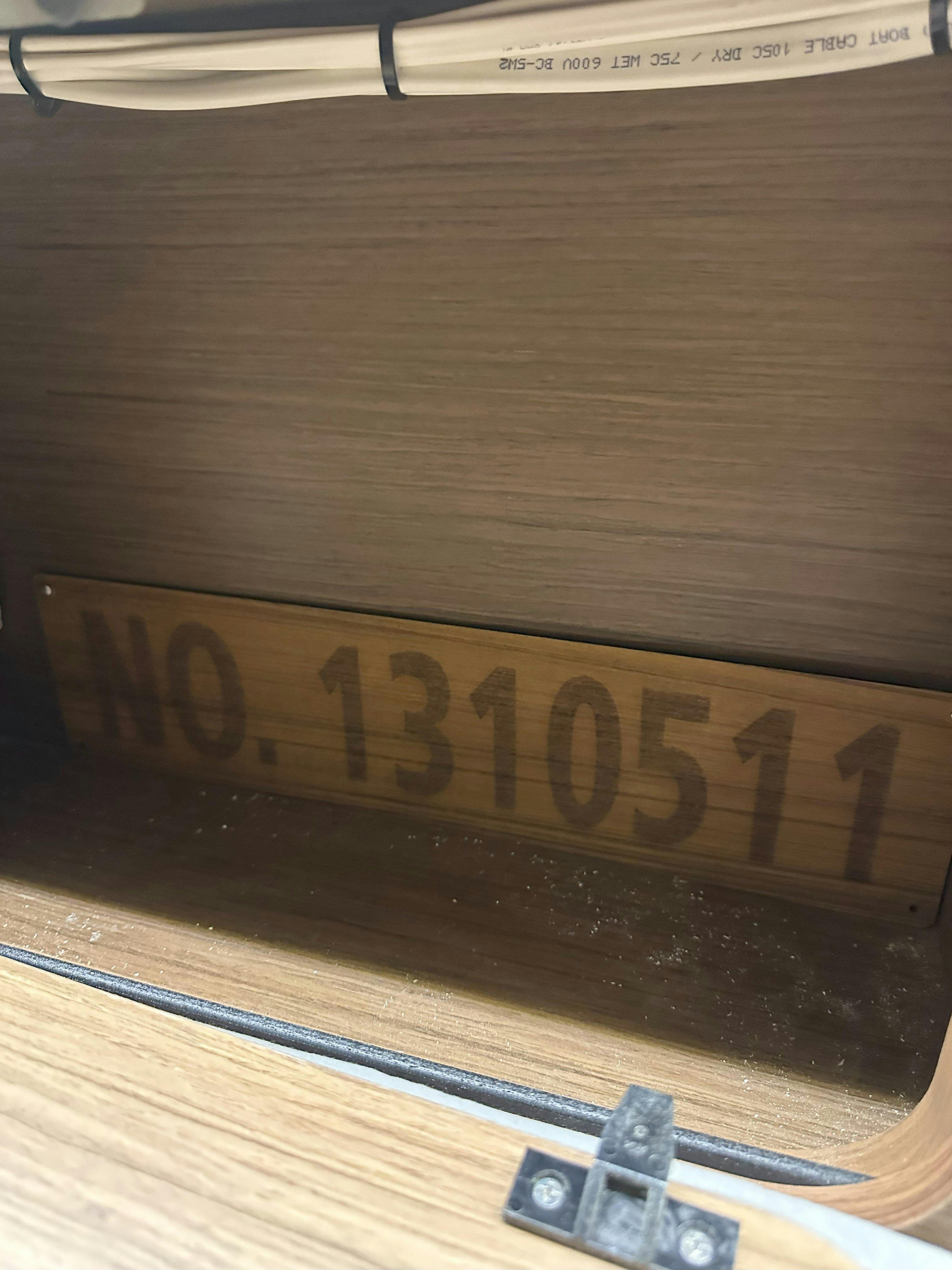 a close up of a wooden box aboard DESTINATION UNKNOWN II Yacht for Sale