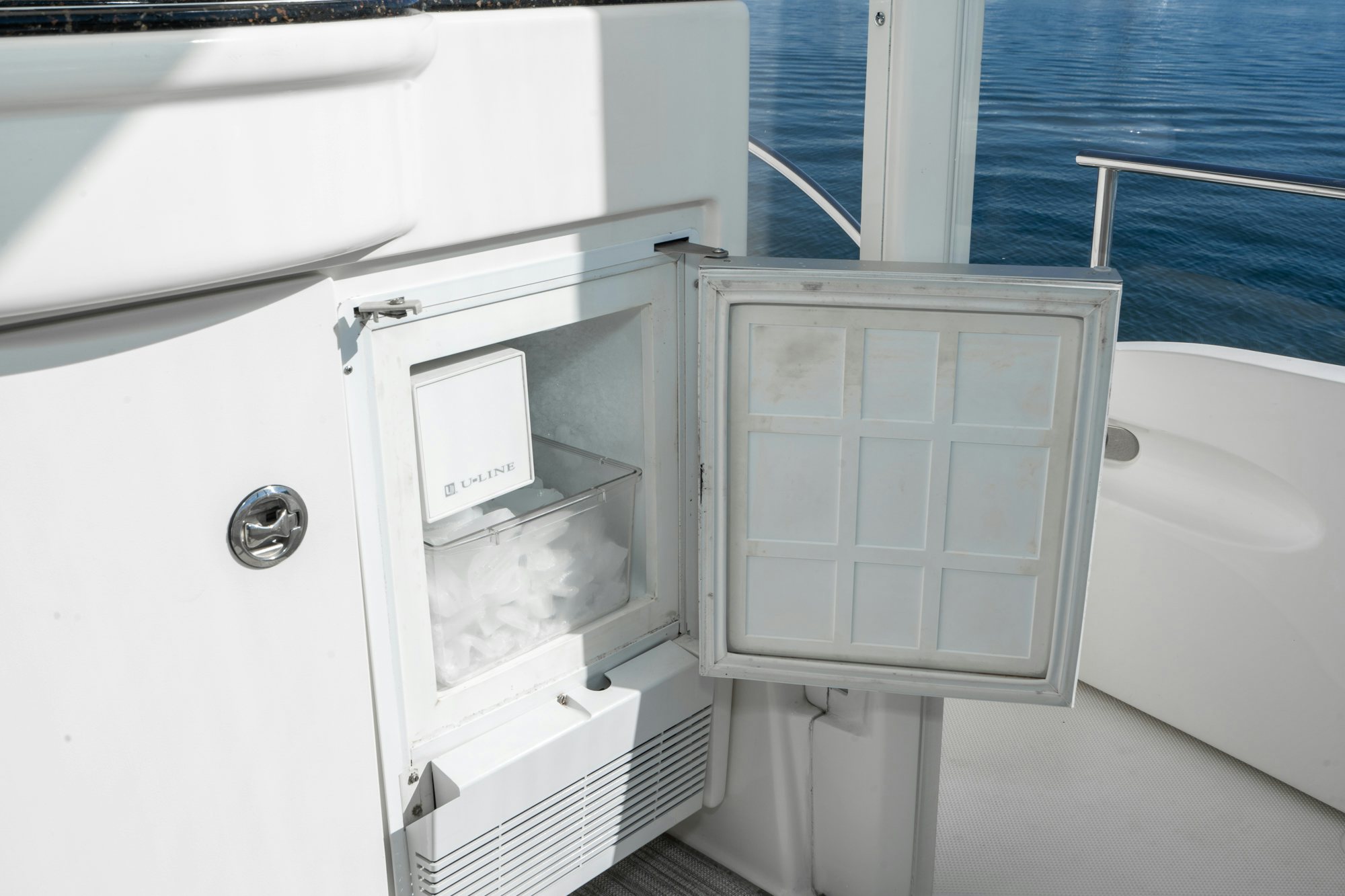 a white cabinet with a vent aboard THE SEA IS FOR ME Yacht for Sale