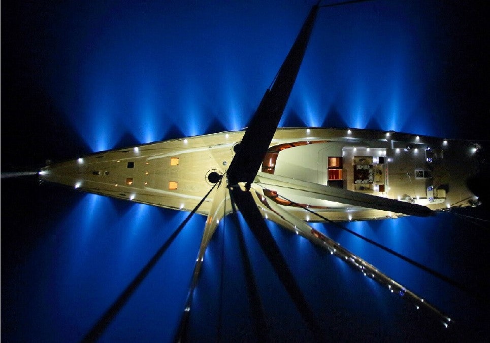 a large metal object with lights aboard MIRASOL Yacht for Sale