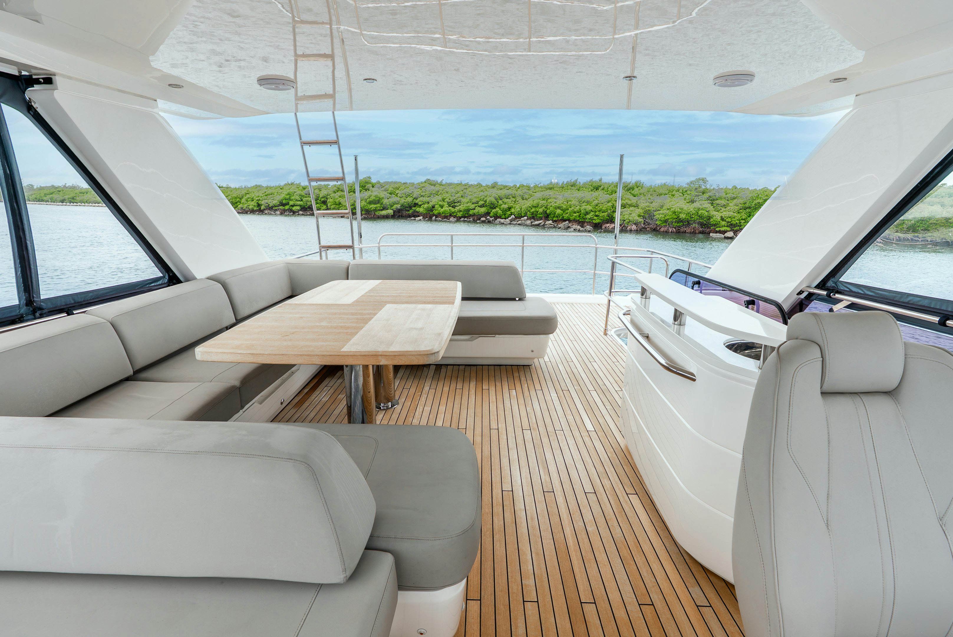 inside of a car aboard MAMU Yacht for Sale