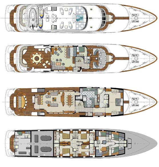 diagram, engineering drawing aboard RELENTLESS Yacht for Charter
