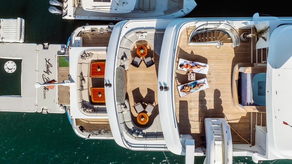 a model of a space ship aboard LADY BETH Yacht for Charter