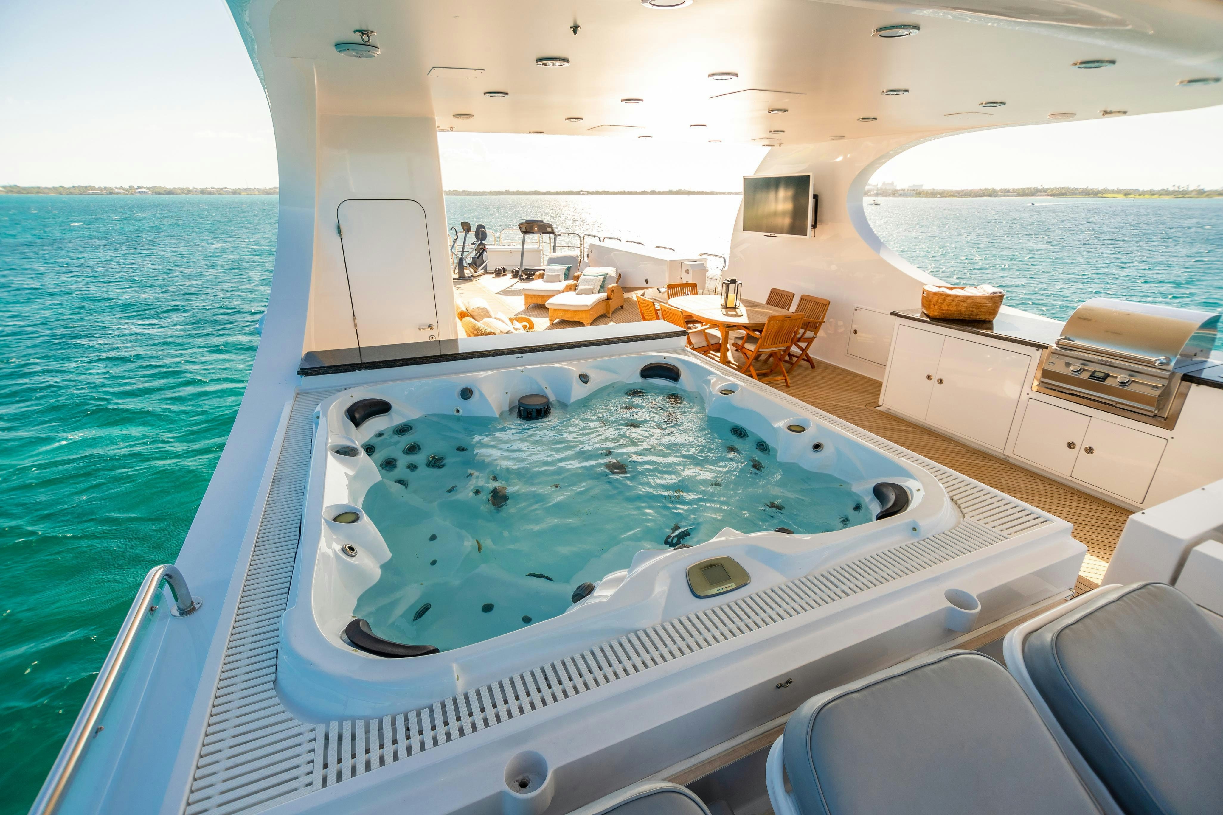 a boat in the water aboard TCB Yacht for Charter