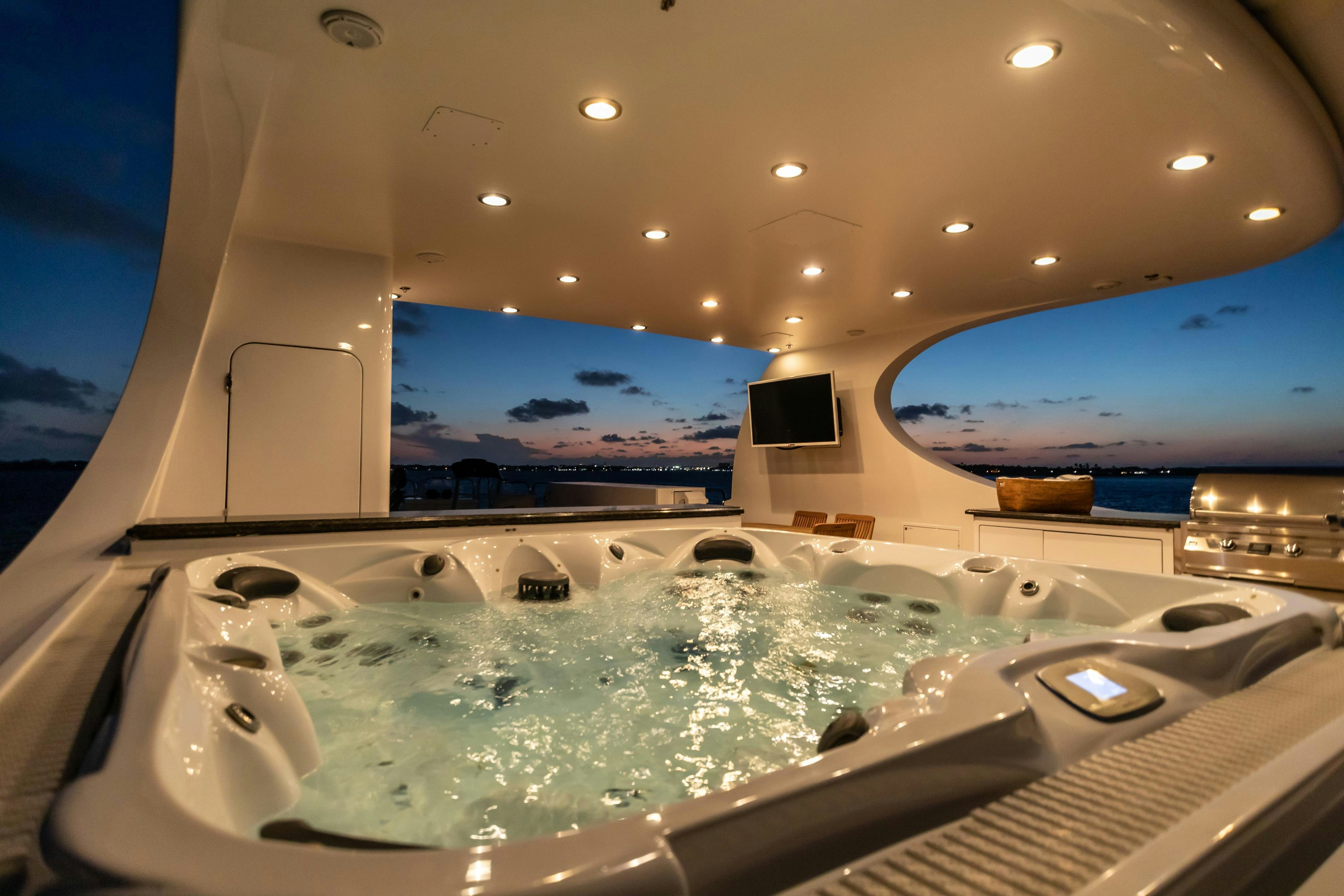 a large swimming pool aboard TCB Yacht for Charter