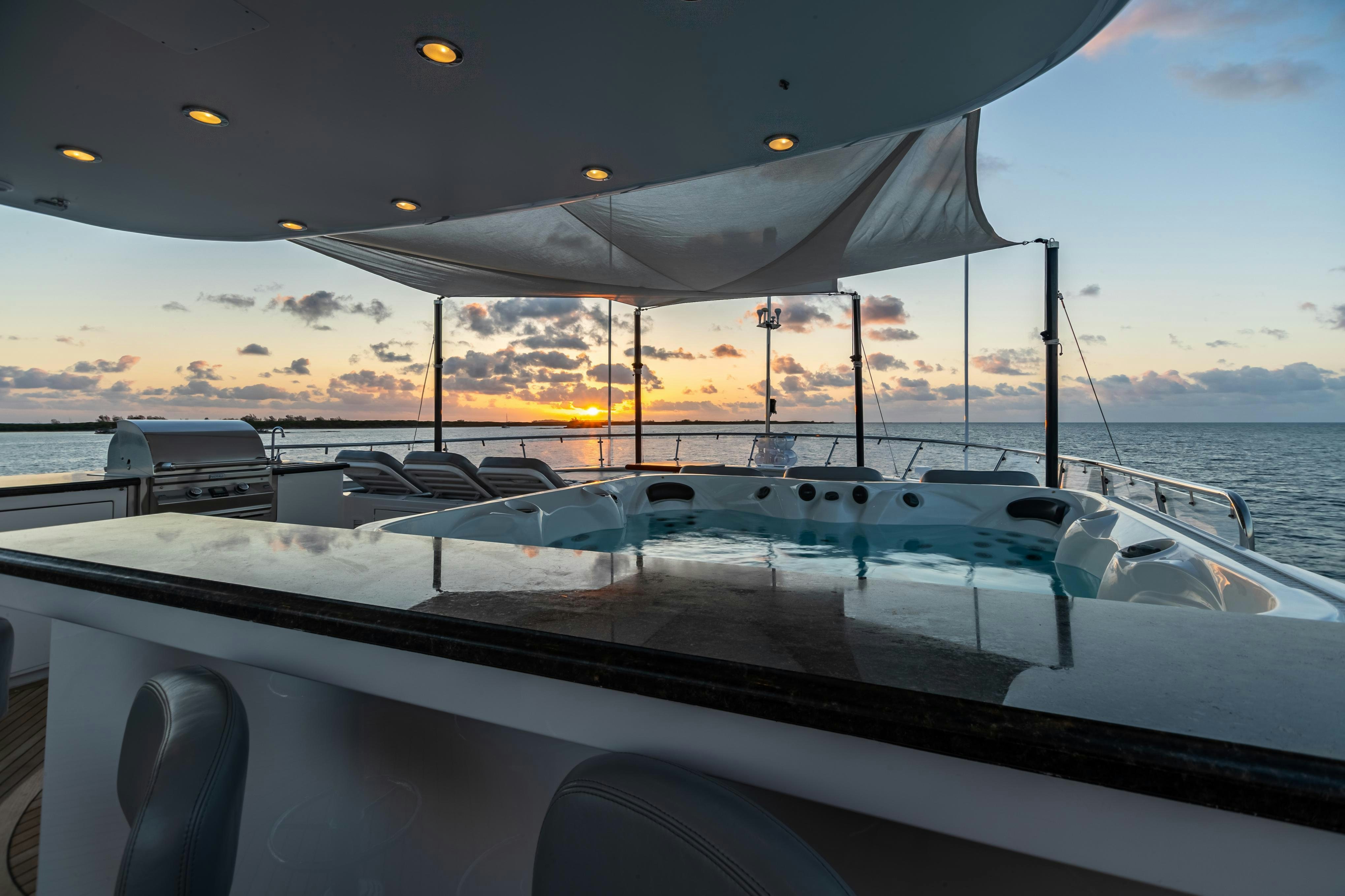 the front of a boat aboard TCB Yacht for Charter