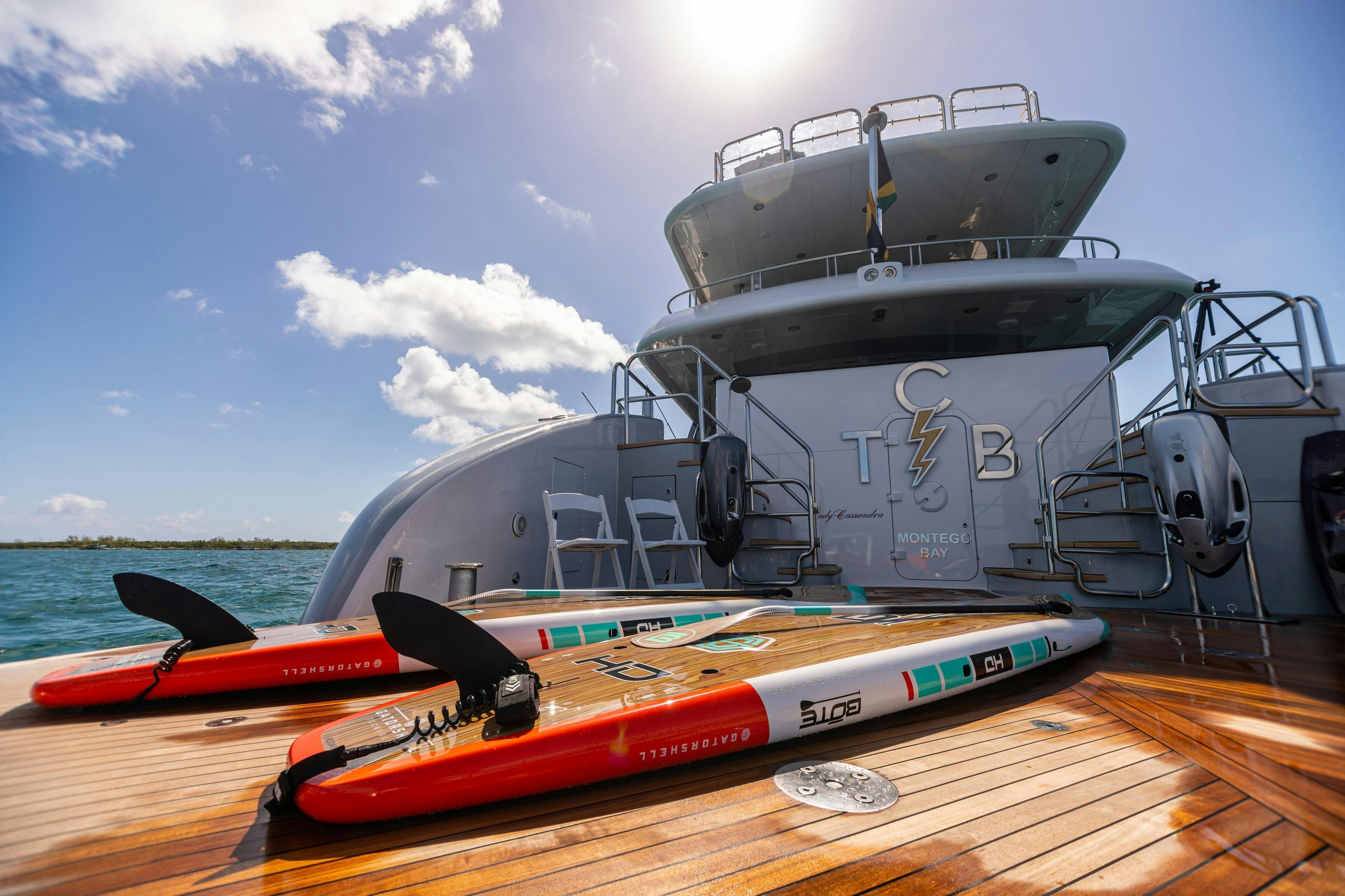 a boat on a boat aboard TCB Yacht for Charter