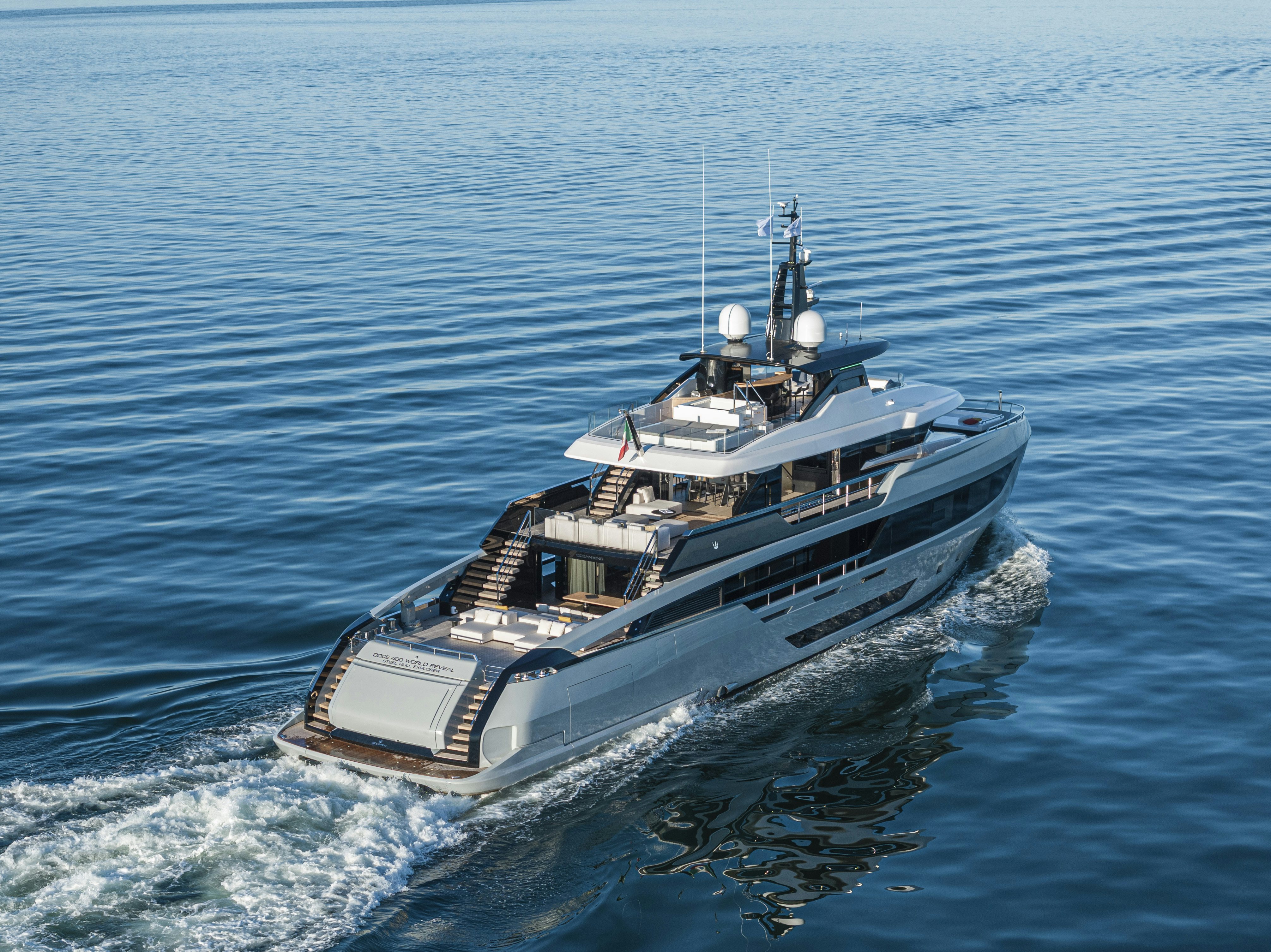 a boat in the water aboard OCEAN KING DOGE 400 Yacht for Sale