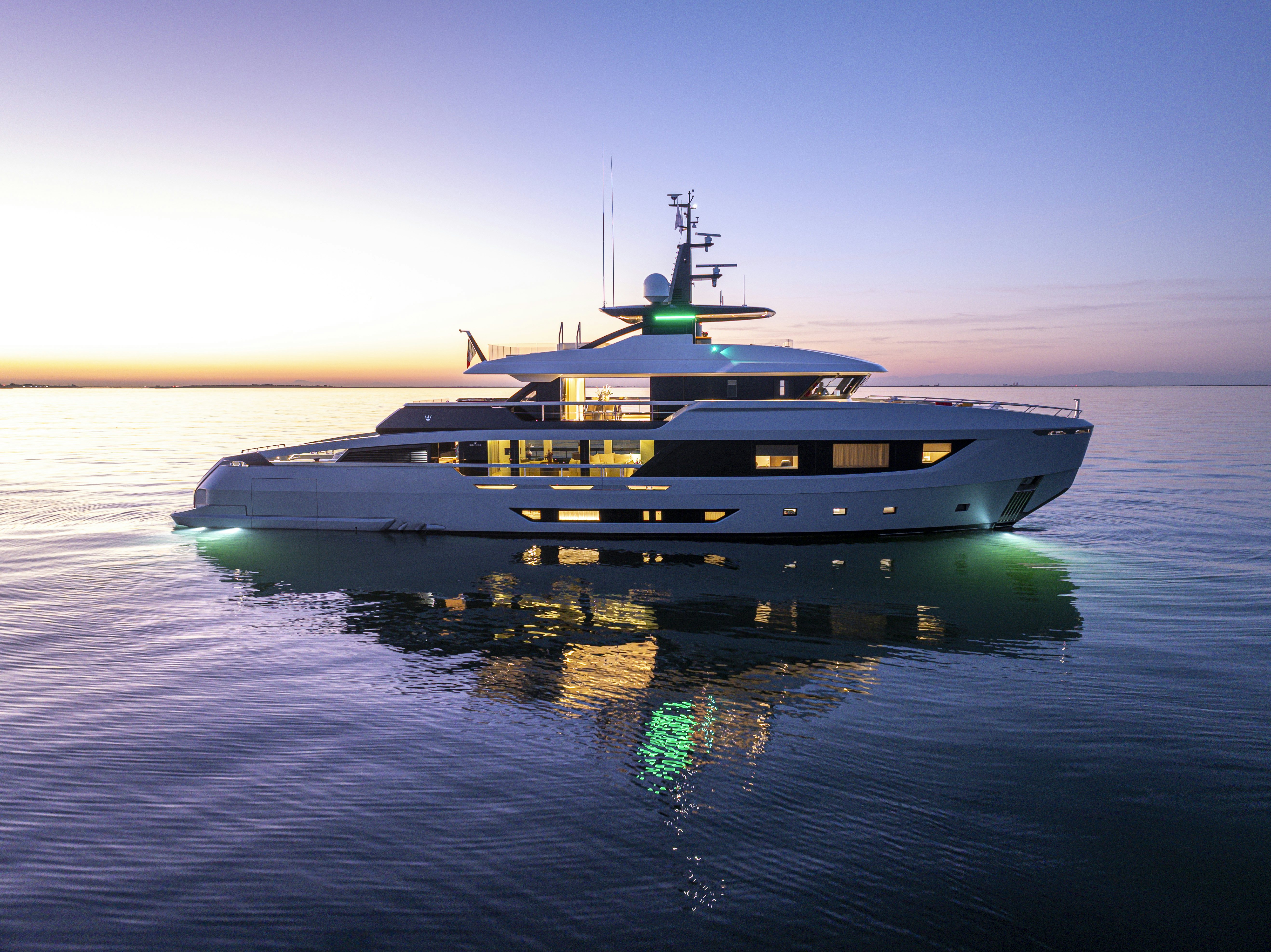 a large ship in the water aboard OCEAN KING DOGE 400 Yacht for Sale