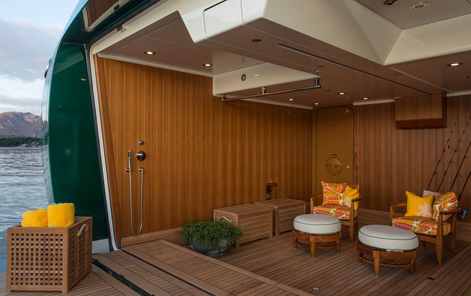 a room with a table and chairs aboard SEA OWL Yacht for Charter