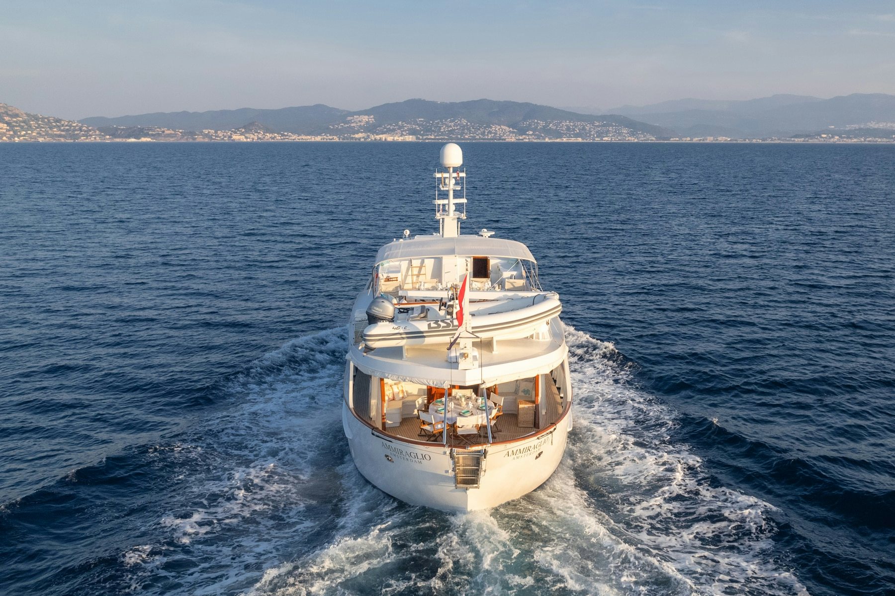 a boat on the water aboard AMMIRAGLIO Yacht for Sale