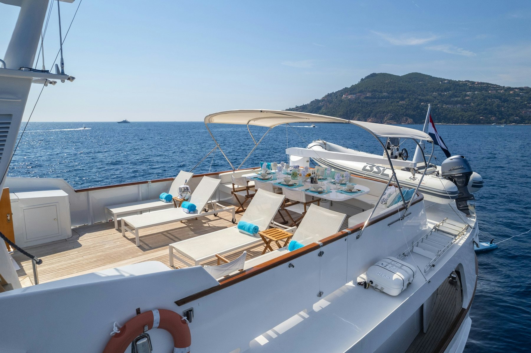 a boat on the water aboard AMMIRAGLIO Yacht for Sale