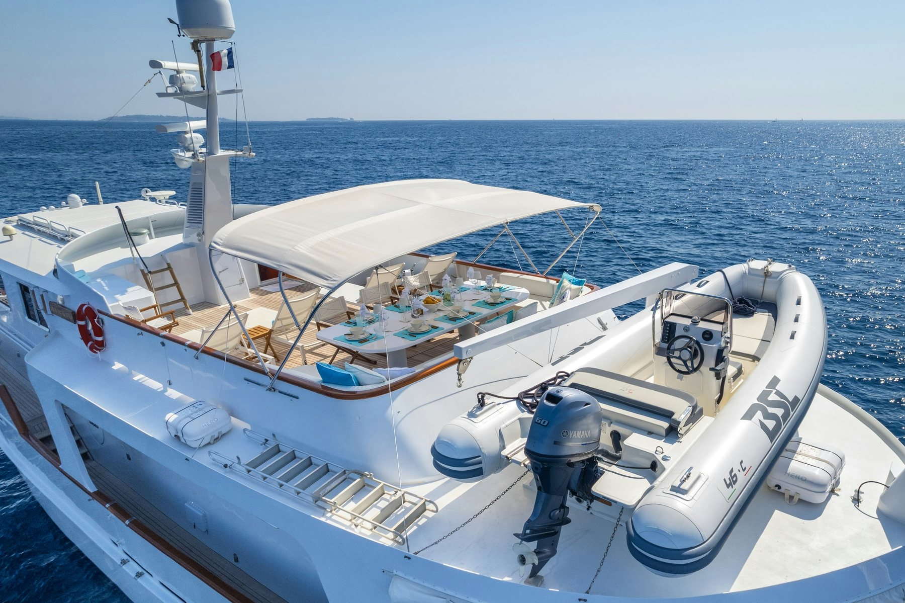 a boat on the water aboard AMMIRAGLIO Yacht for Sale