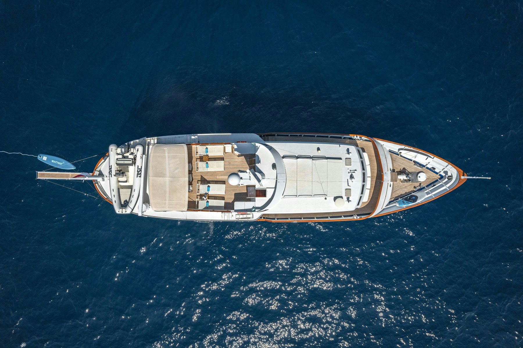 a space ship in outer space aboard AMMIRAGLIO Yacht for Sale