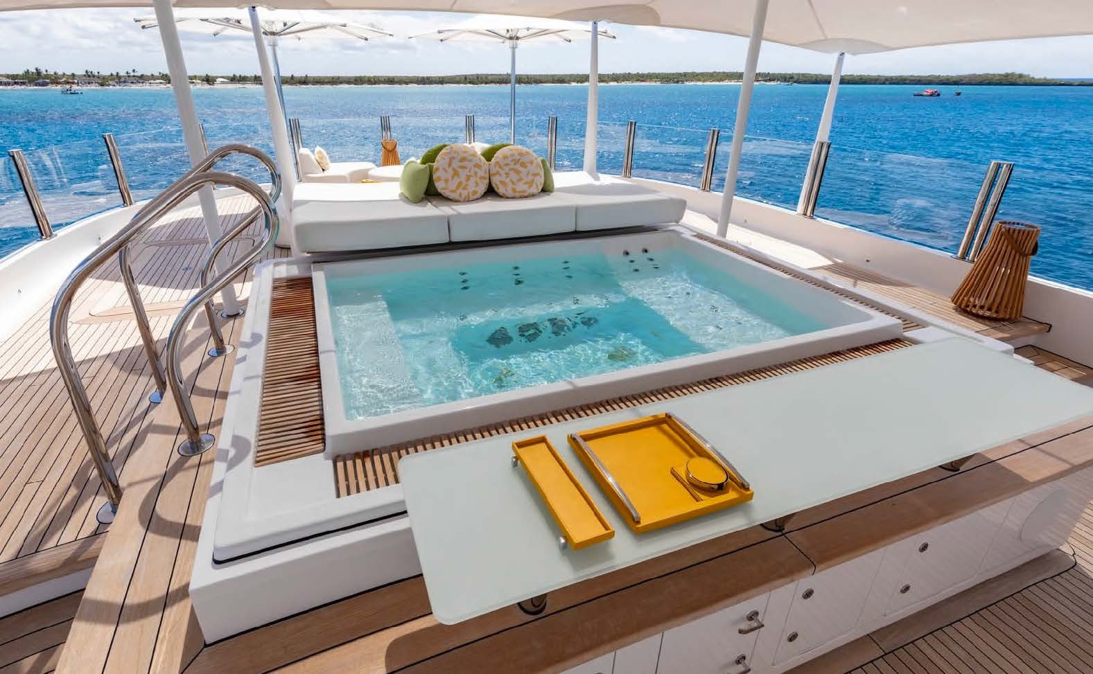 a pool on a boat aboard MOONSTONE Yacht for Sale