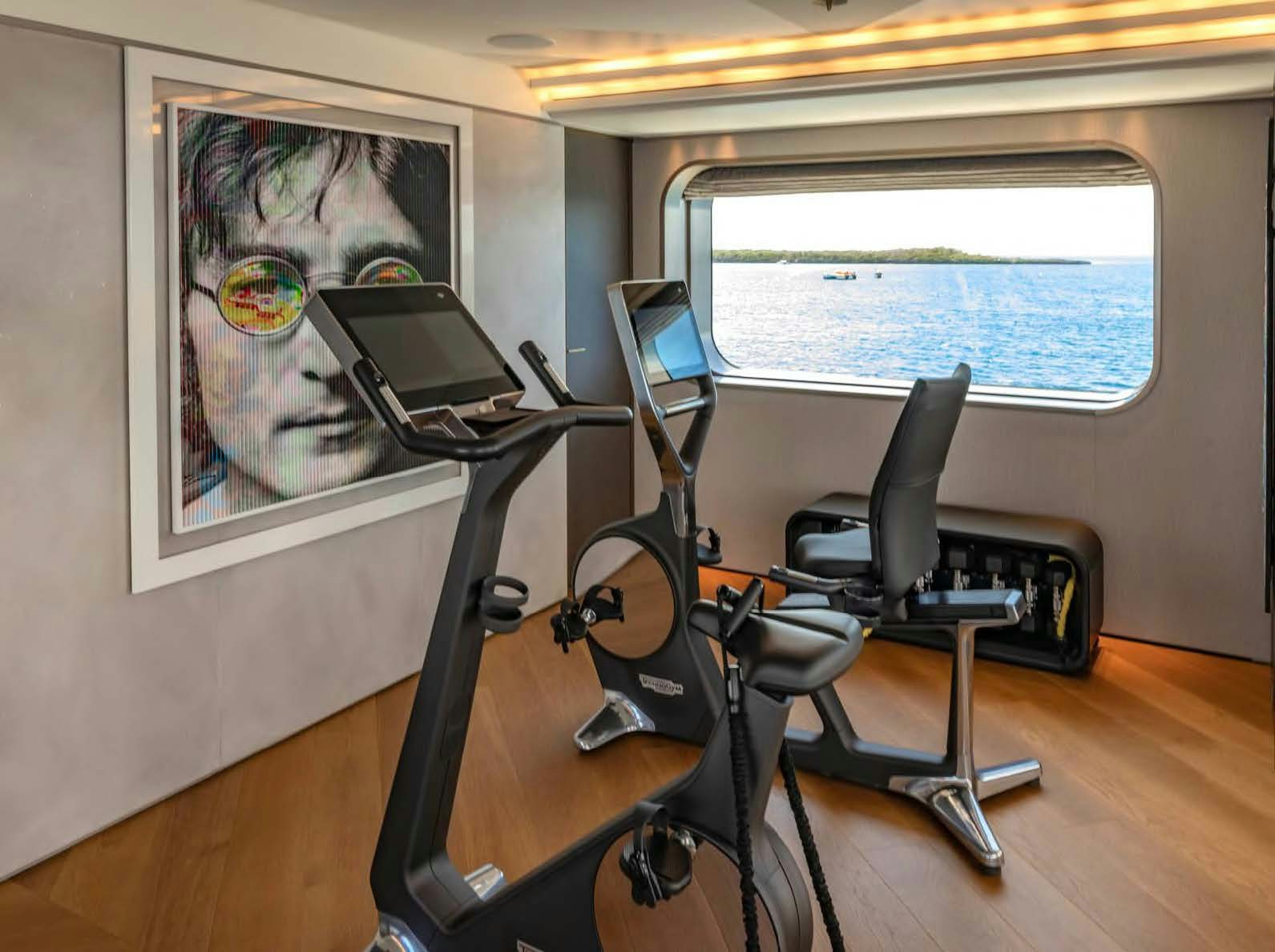 a room with a desk and a computer aboard MOONSTONE Yacht for Sale