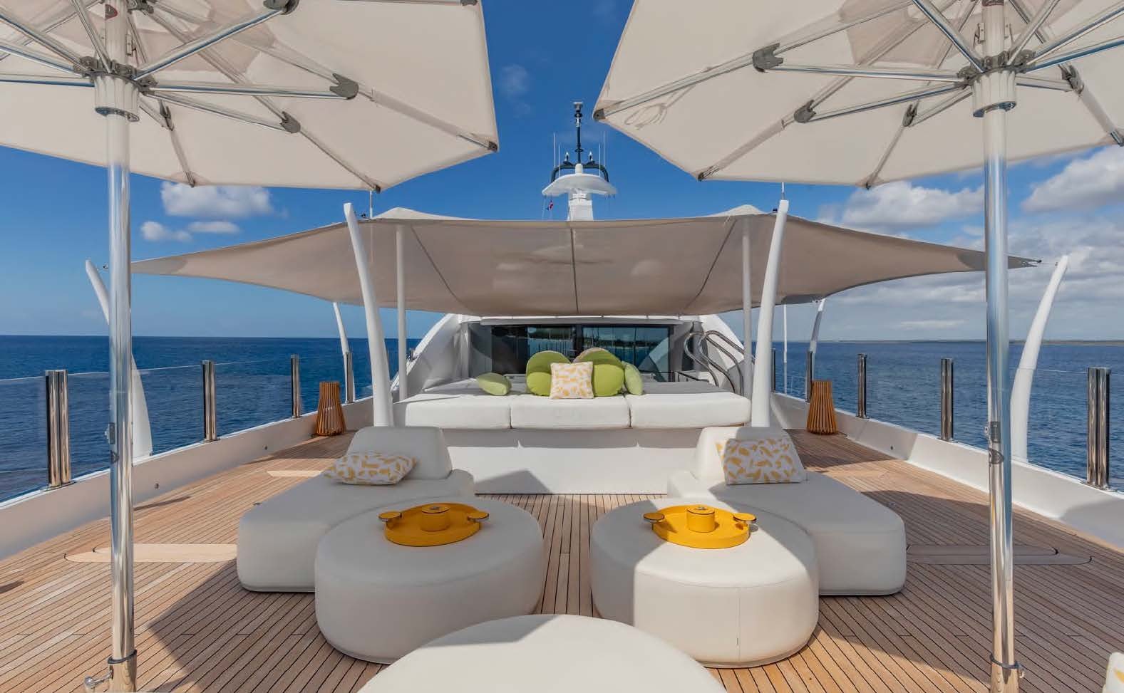 a table on a boat aboard MOONSTONE Yacht for Sale