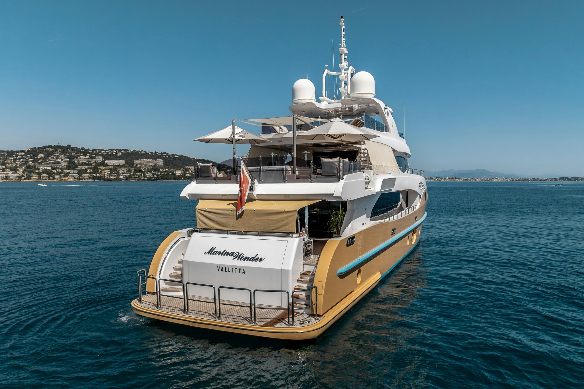 a boat in the water aboard GRAND CRU Yacht for Sale