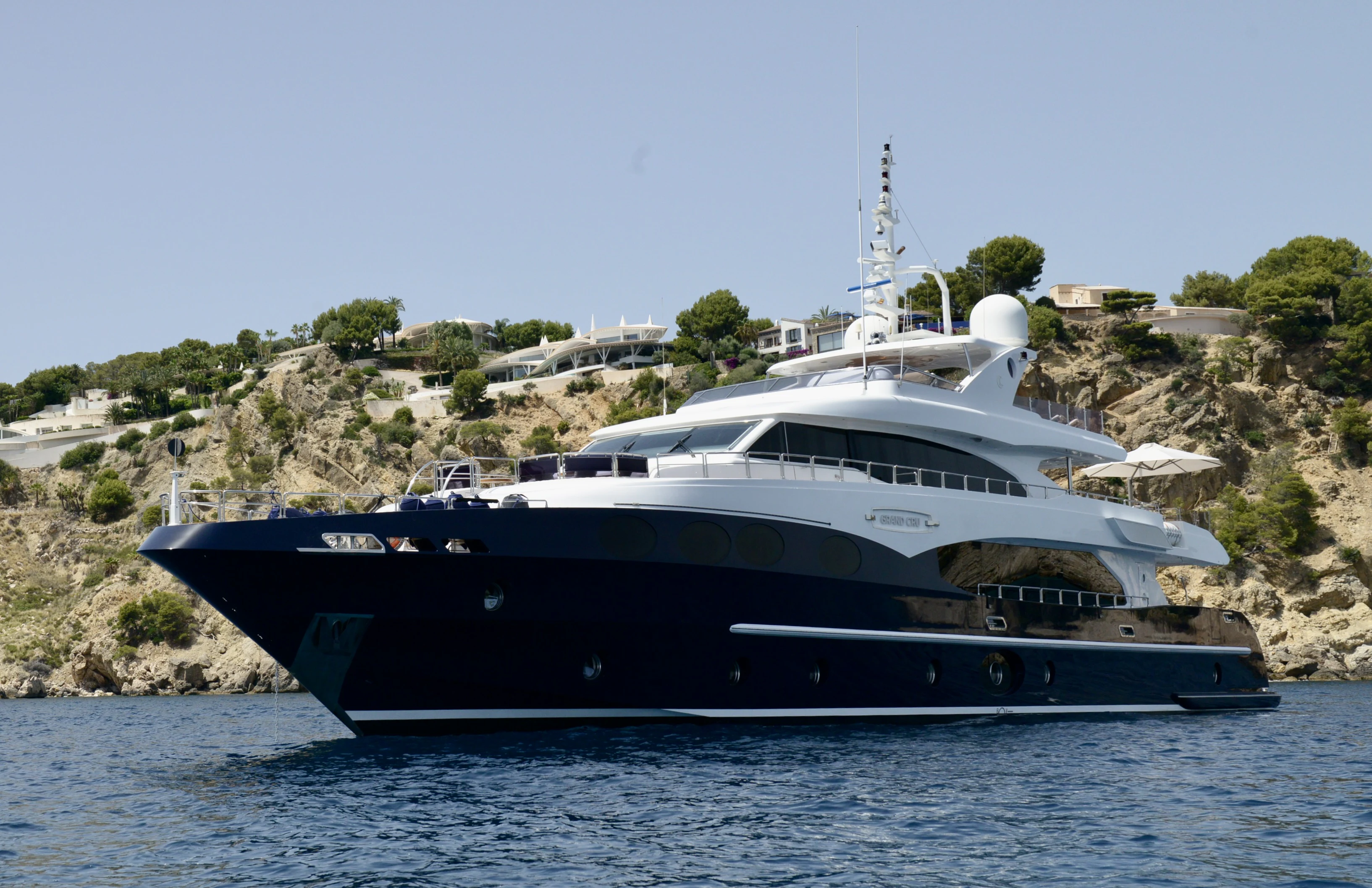 a boat on the water aboard GRAND CRU Yacht for Charter