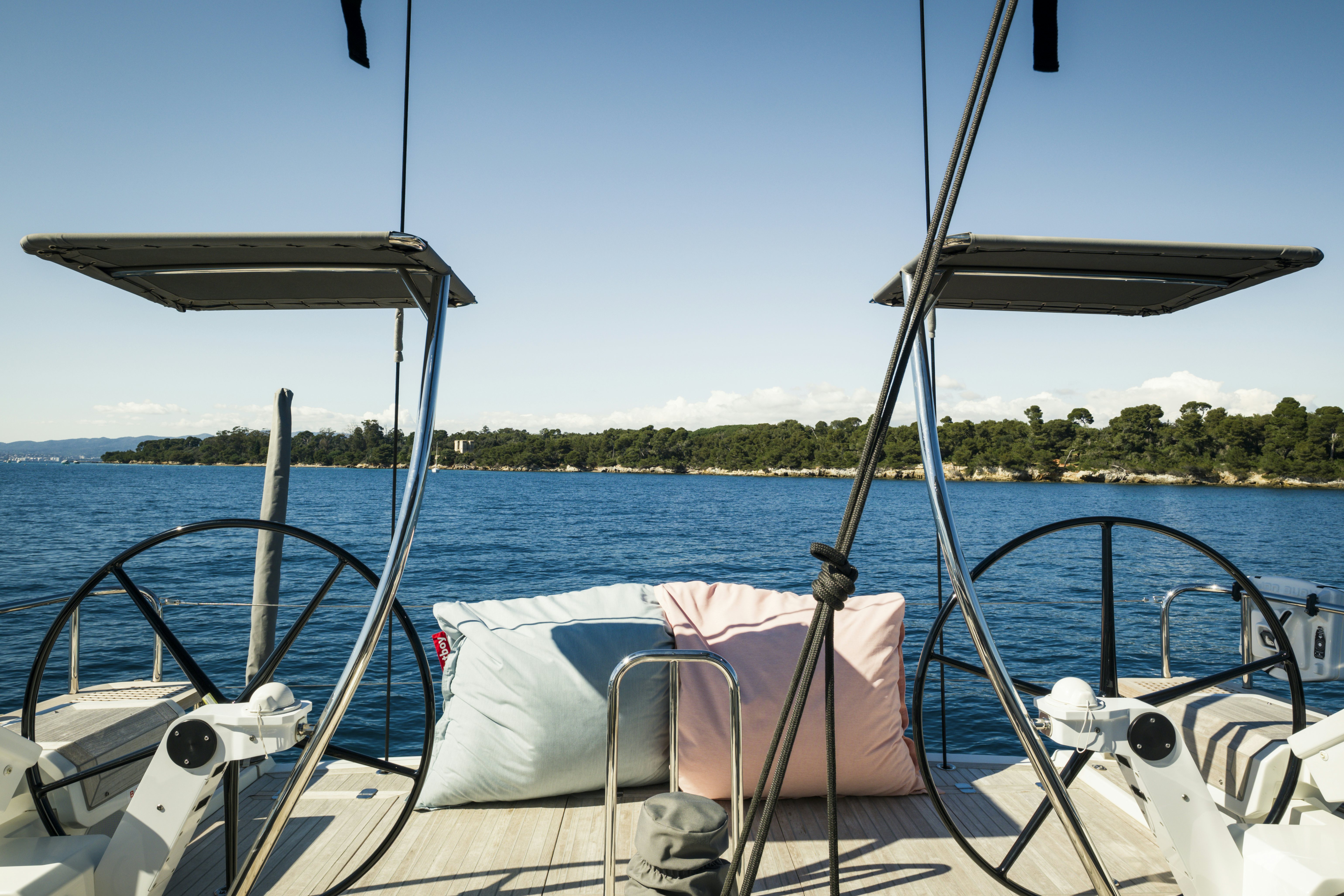 a boat with a towel on it aboard DREAM ON Yacht for Sale