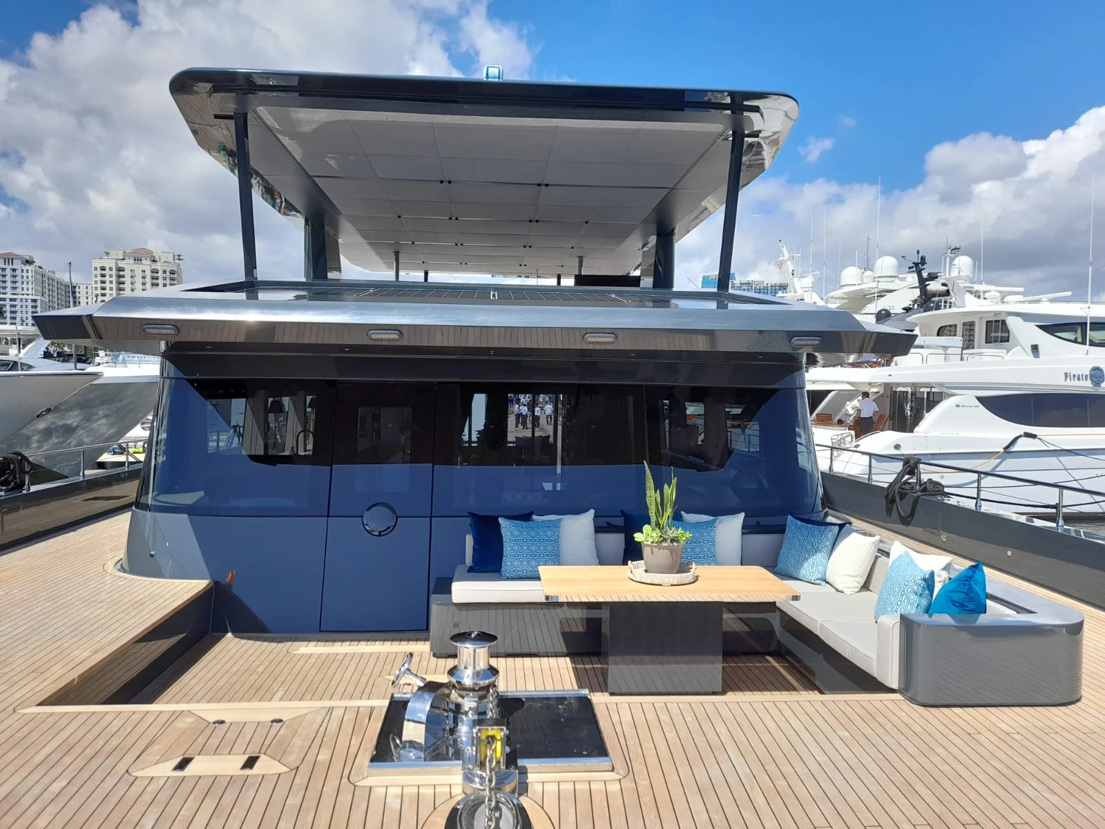 a boat on the water aboard FLAGSHIP Yacht for Sale