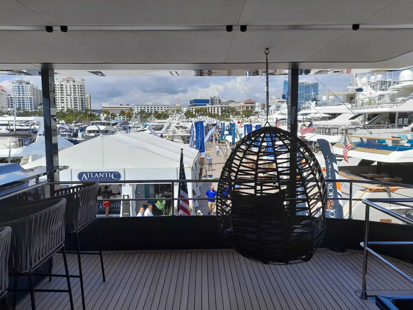 a large metal object on a deck aboard FLAGSHIP Yacht for Sale