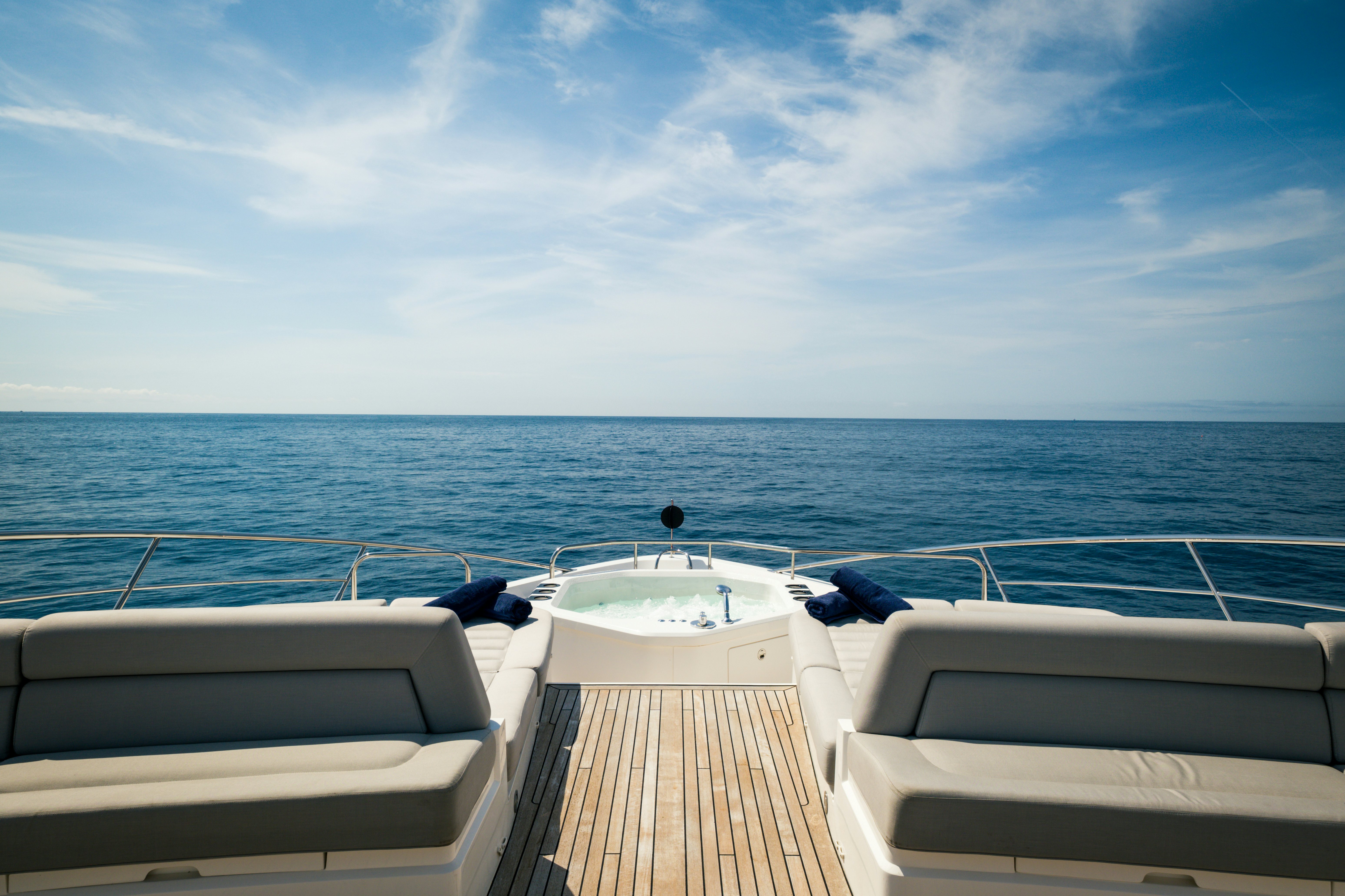 a boat on a body of water aboard MERCY OCEANS Yacht for Sale
