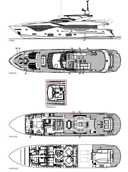 diagram, engineering drawing aboard MERCY OCEANS Yacht for Sale