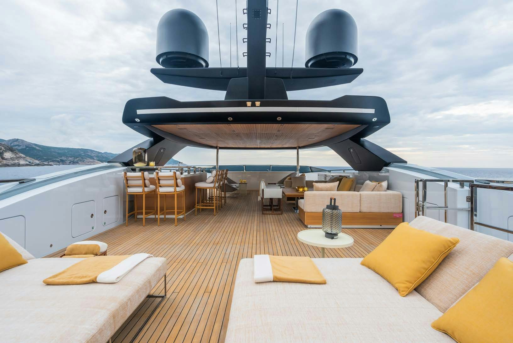 a ship on a deck aboard R.M.F Yacht for Charter