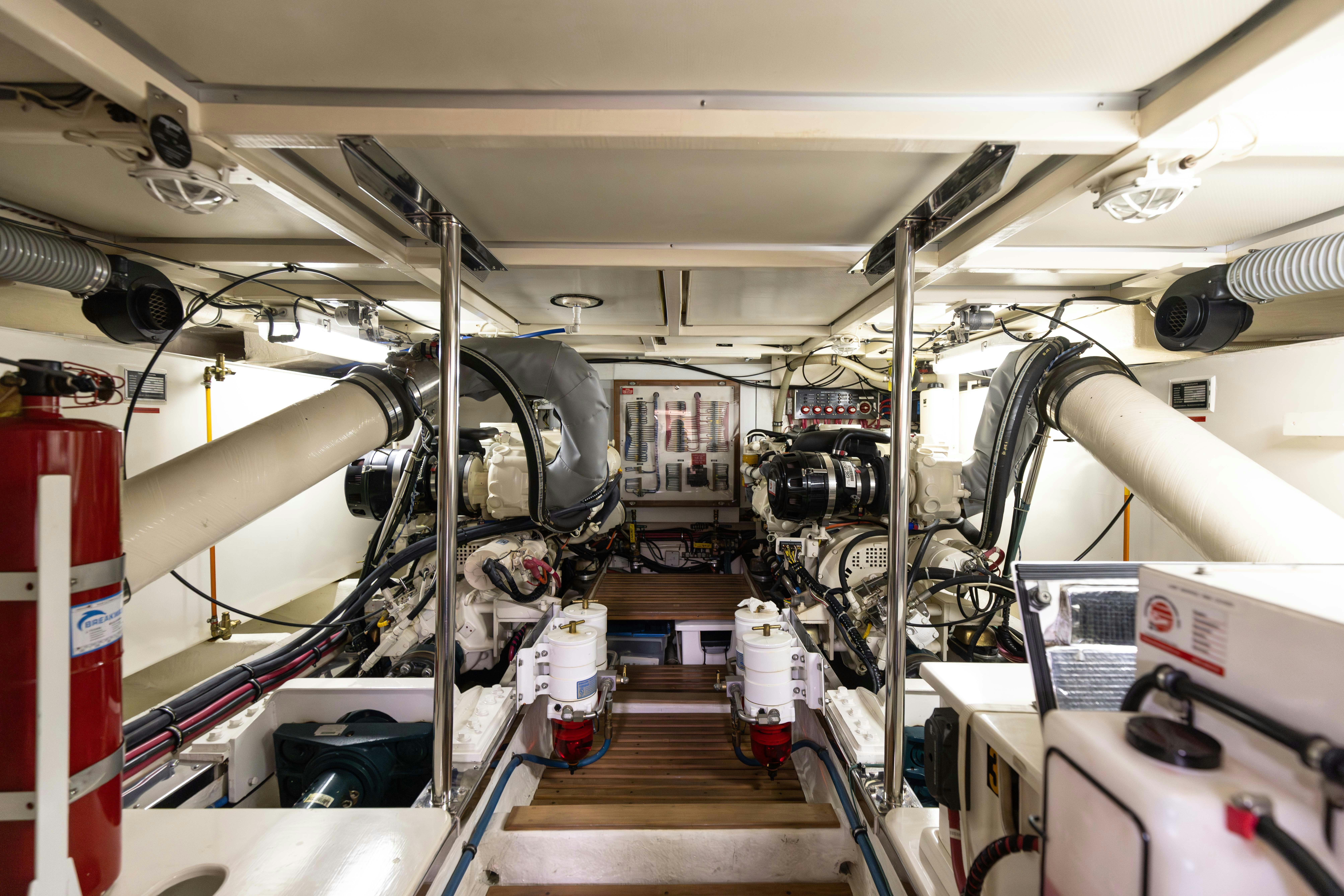 a large room with machinery aboard INDABA Yacht for Sale