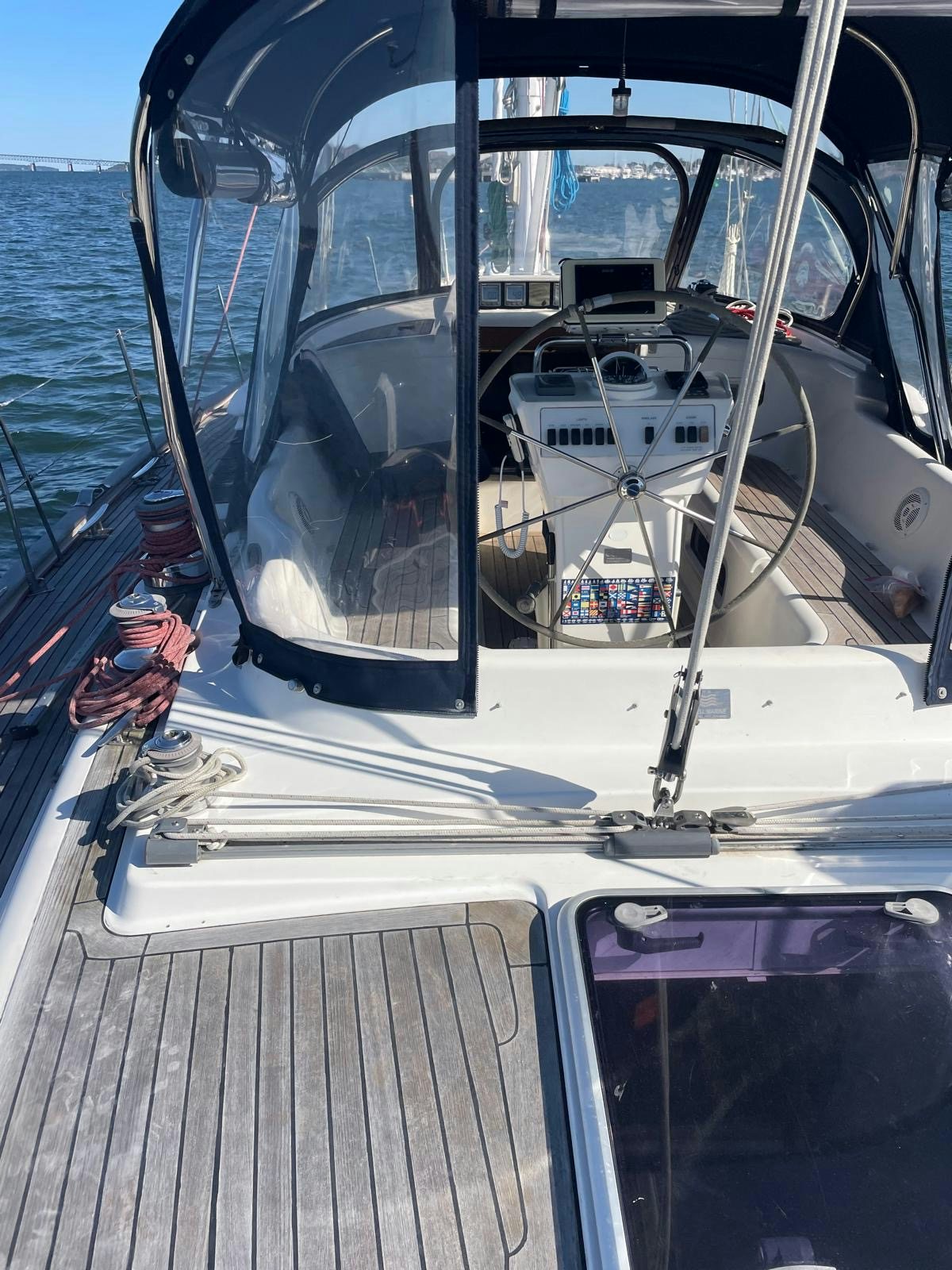 a boat with a person in the window aboard DREAM AGAIN II Yacht for Sale