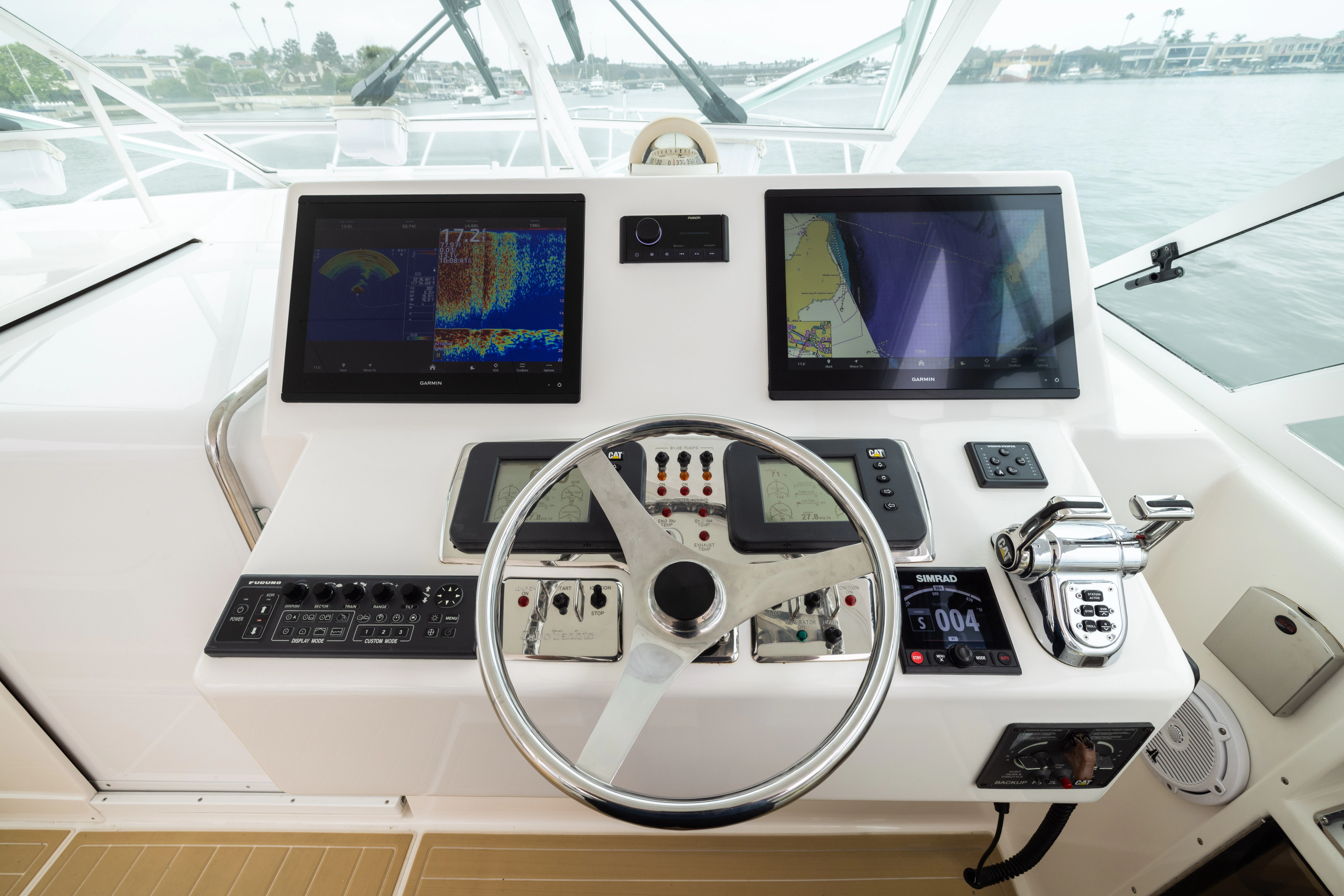 inside of a car aboard SHOW TIME Yacht for Sale