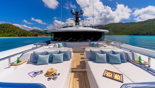 a boat on a body of water aboard SCOTT FREE Yacht for Charter