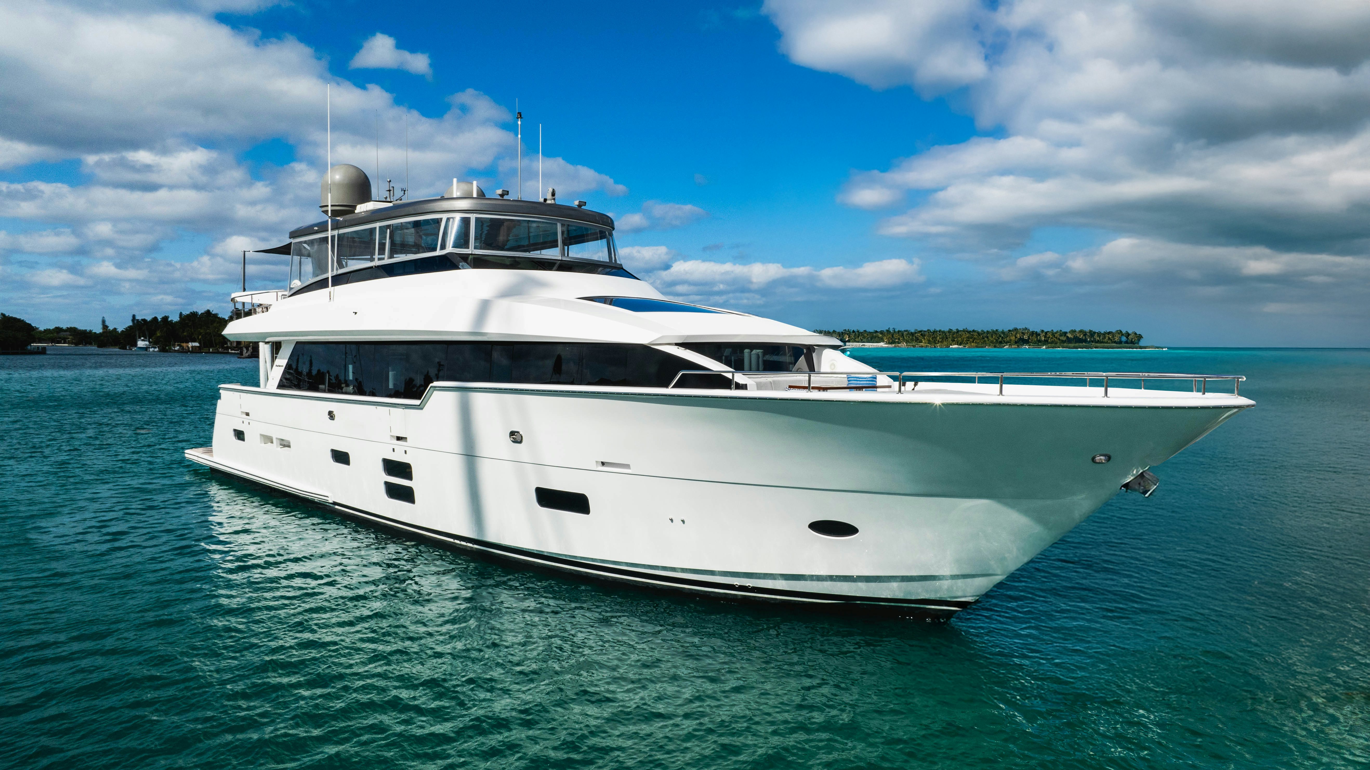 a white yacht in the water aboard SURPLUS LINES Yacht for Sale