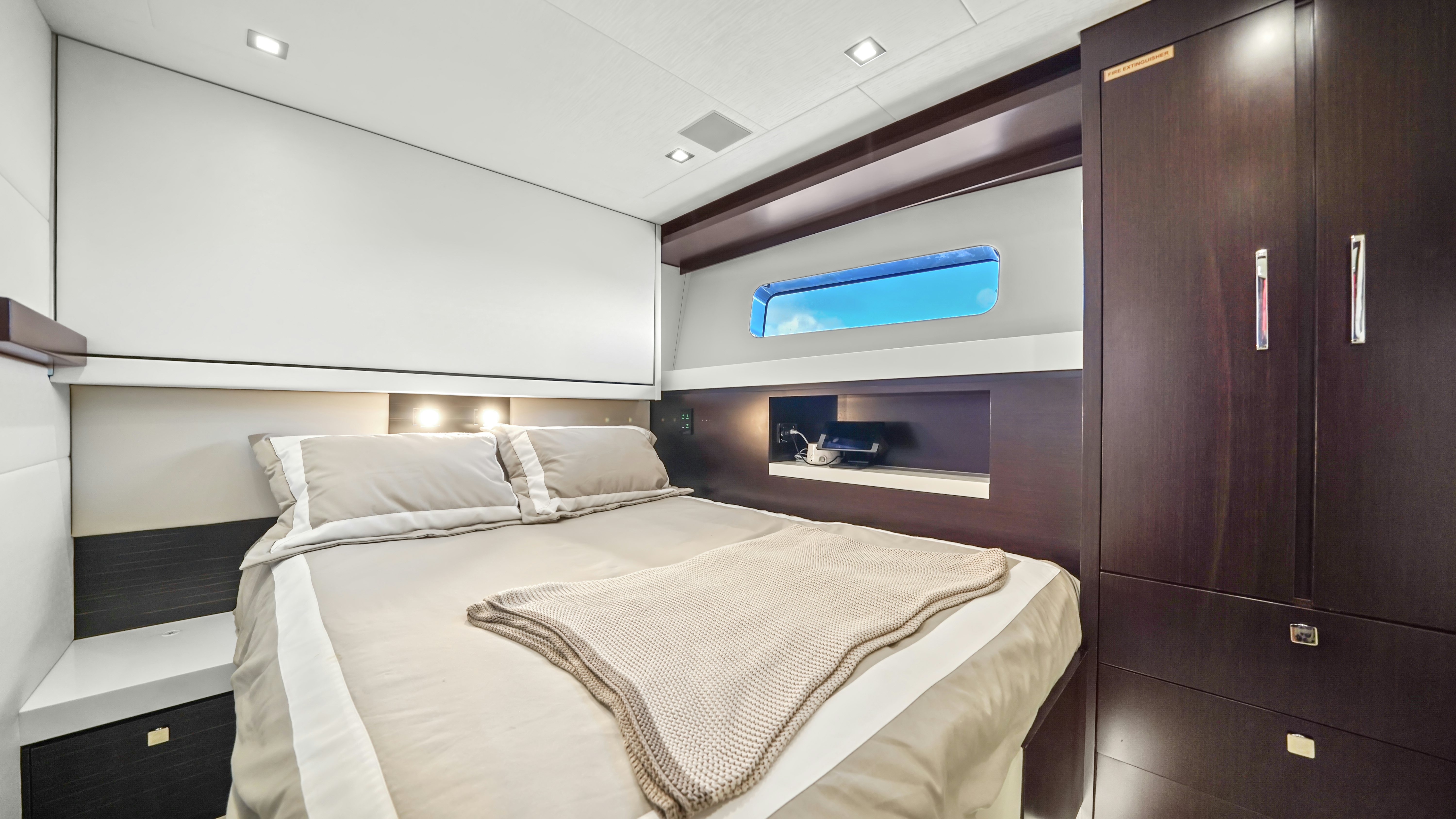 a bed in a room aboard SURPLUS LINES Yacht for Sale