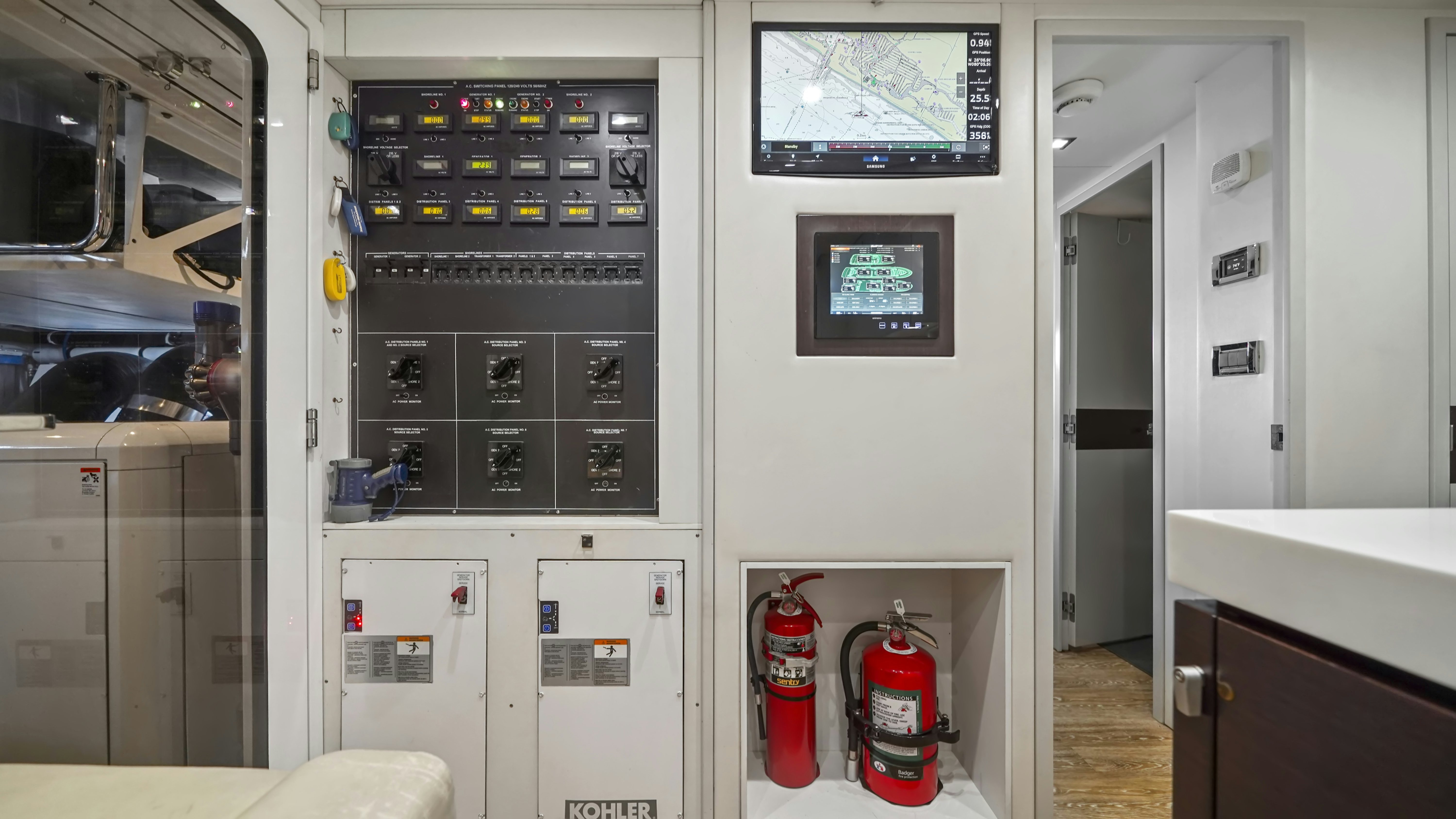 a white wall with a few machines aboard SURPLUS LINES Yacht for Sale