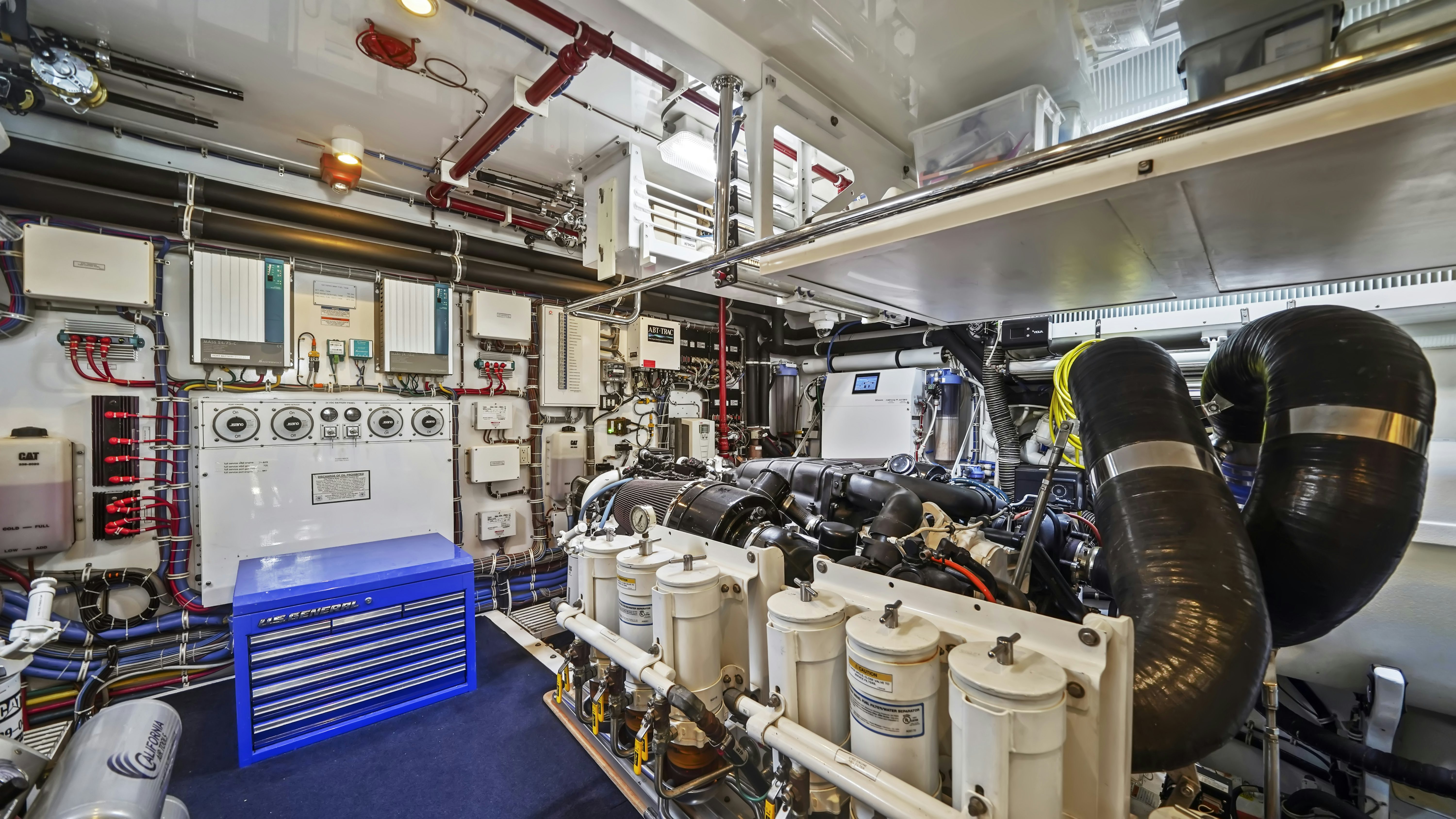 a factory with large machines aboard SURPLUS LINES Yacht for Sale