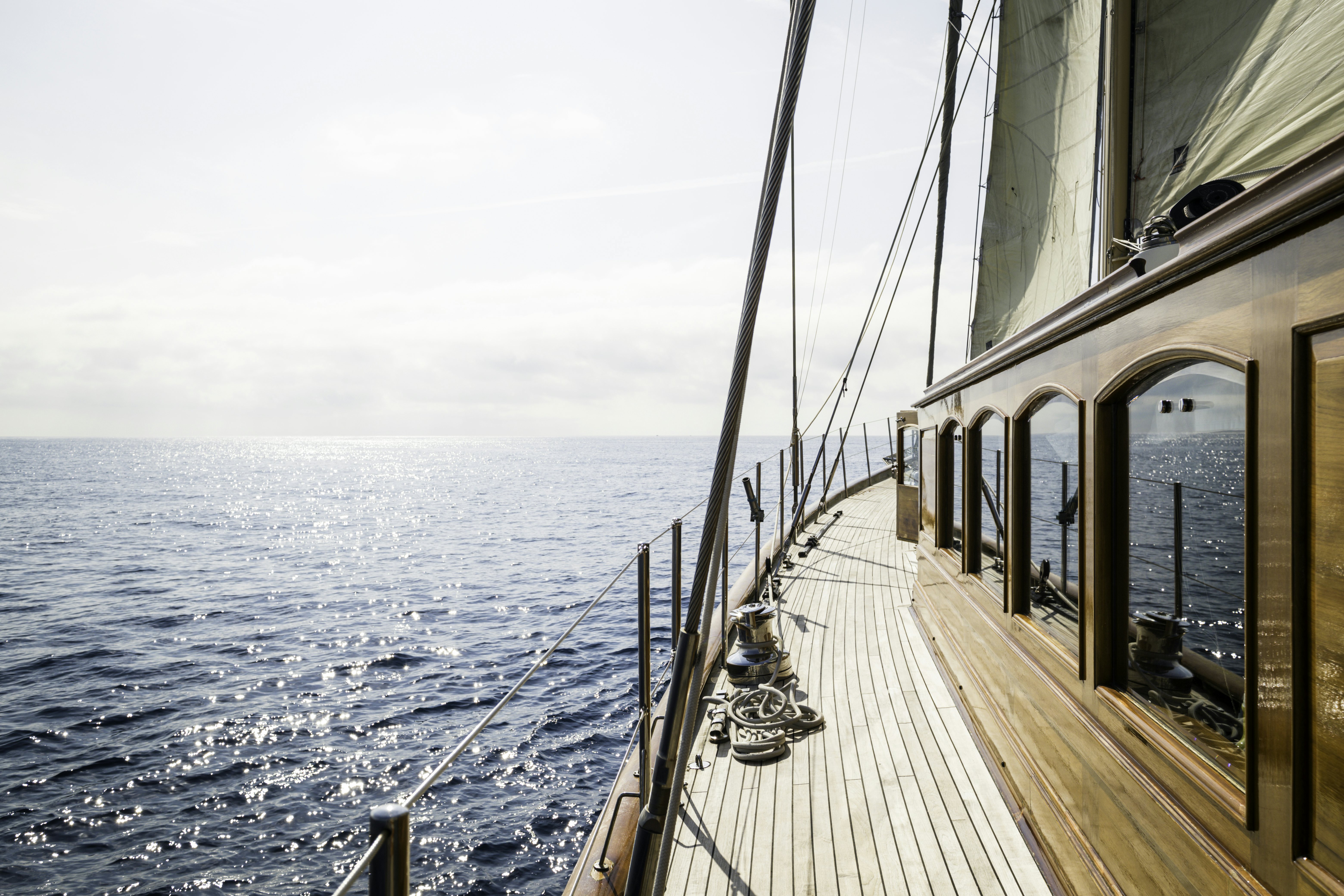 a boat on the water aboard STRANGERS IN THE NIGHT Yacht for Sale