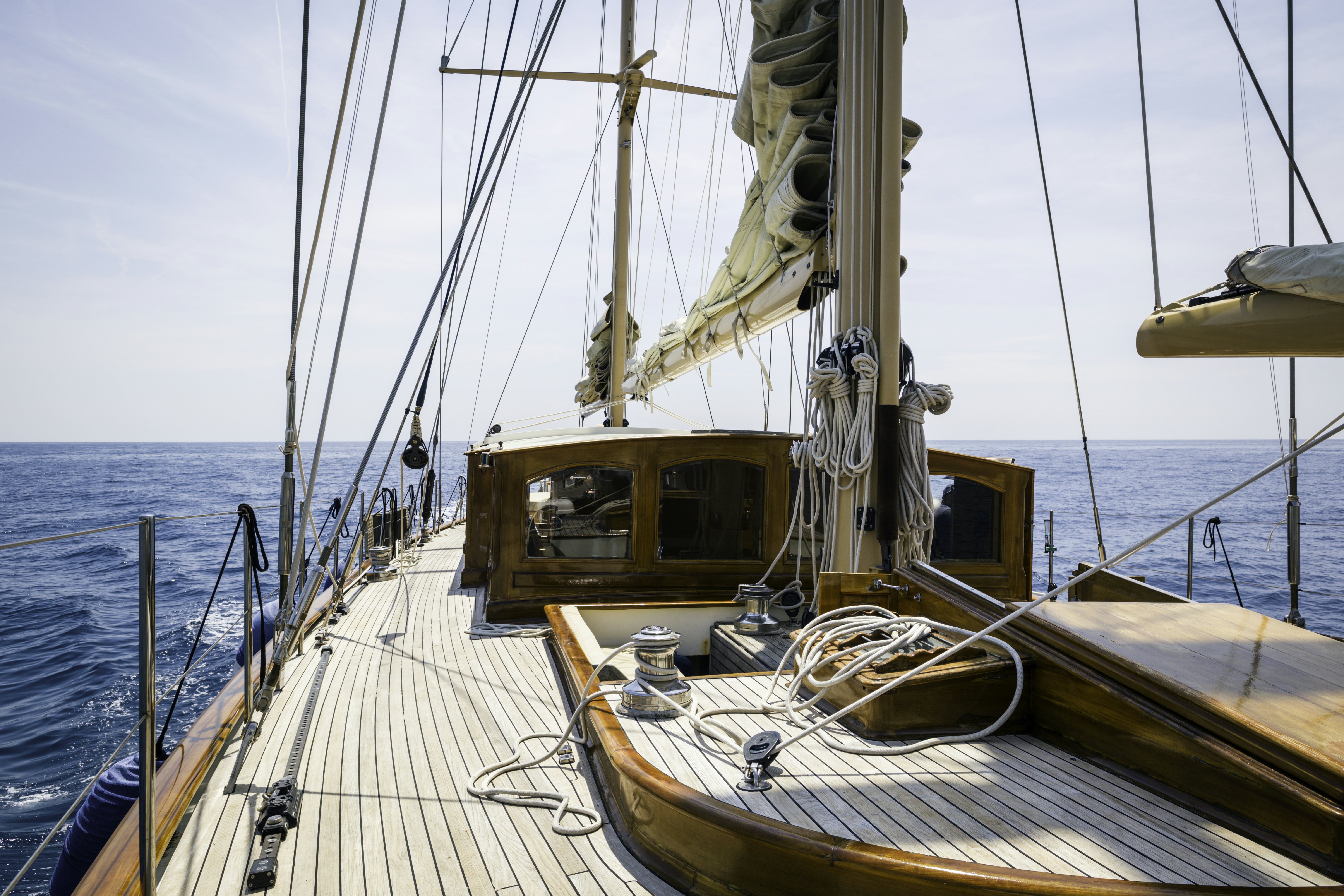 a boat on the water aboard STRANGERS IN THE NIGHT Yacht for Sale