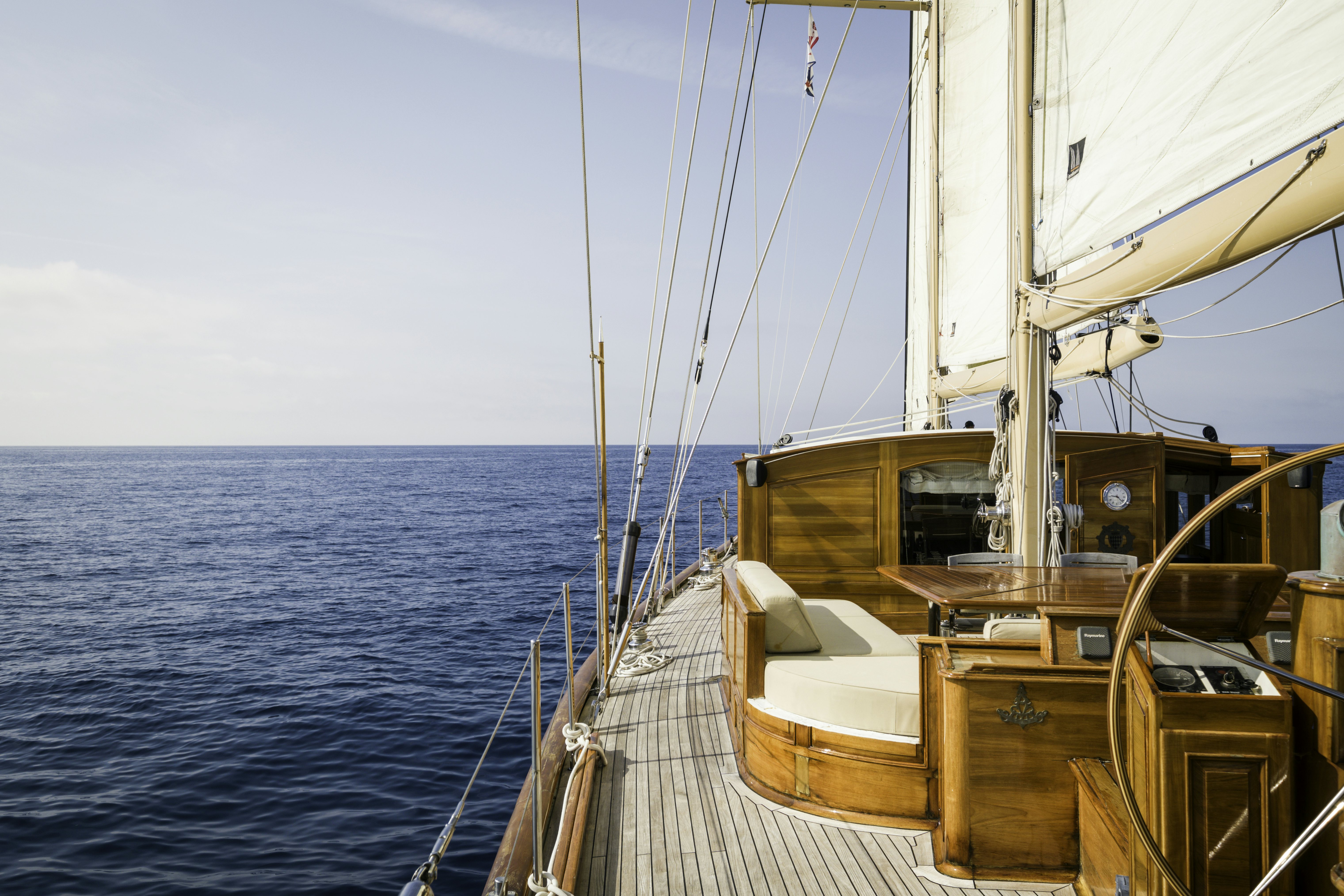 a boat on the water aboard STRANGERS IN THE NIGHT Yacht for Sale