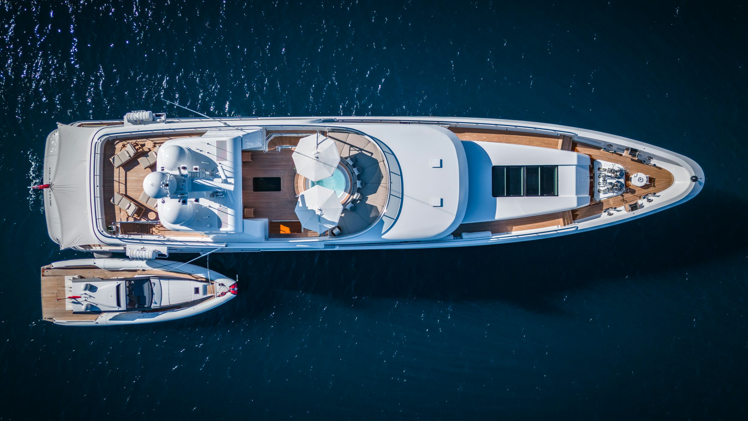 a boat in the water aboard GLADIATOR Yacht for Charter